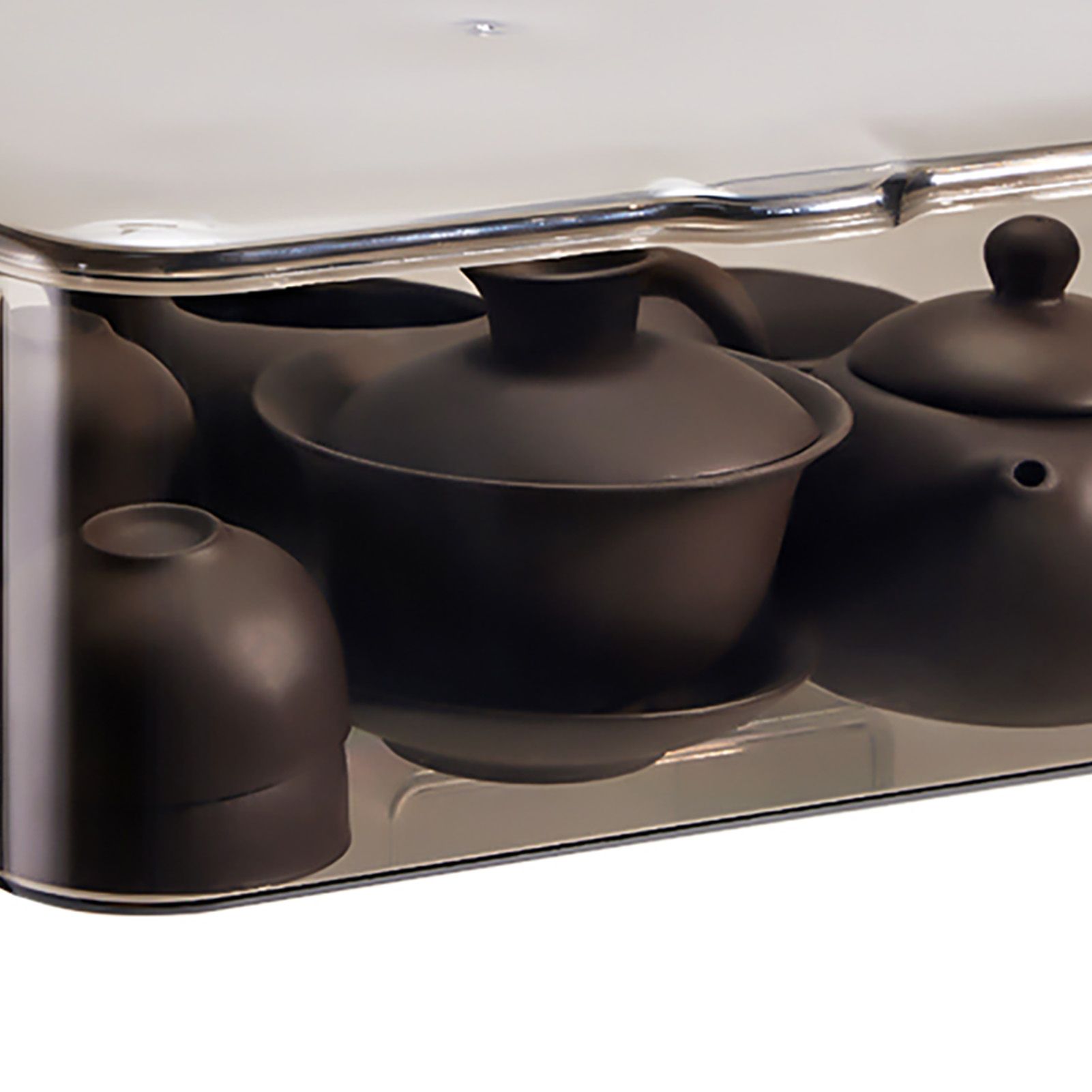 Tea Set Storage Box Transparent Storage Container Large Capacity Multifunction view 5