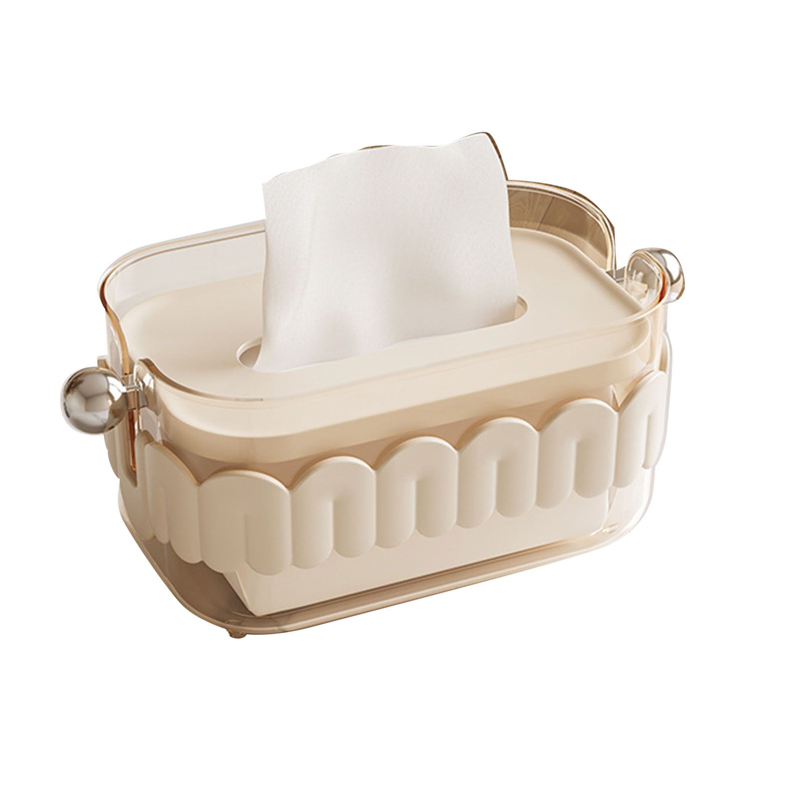 Tissue Dispenser Box Modern Cute Home Desktop Plastic Tissue Container for view 3