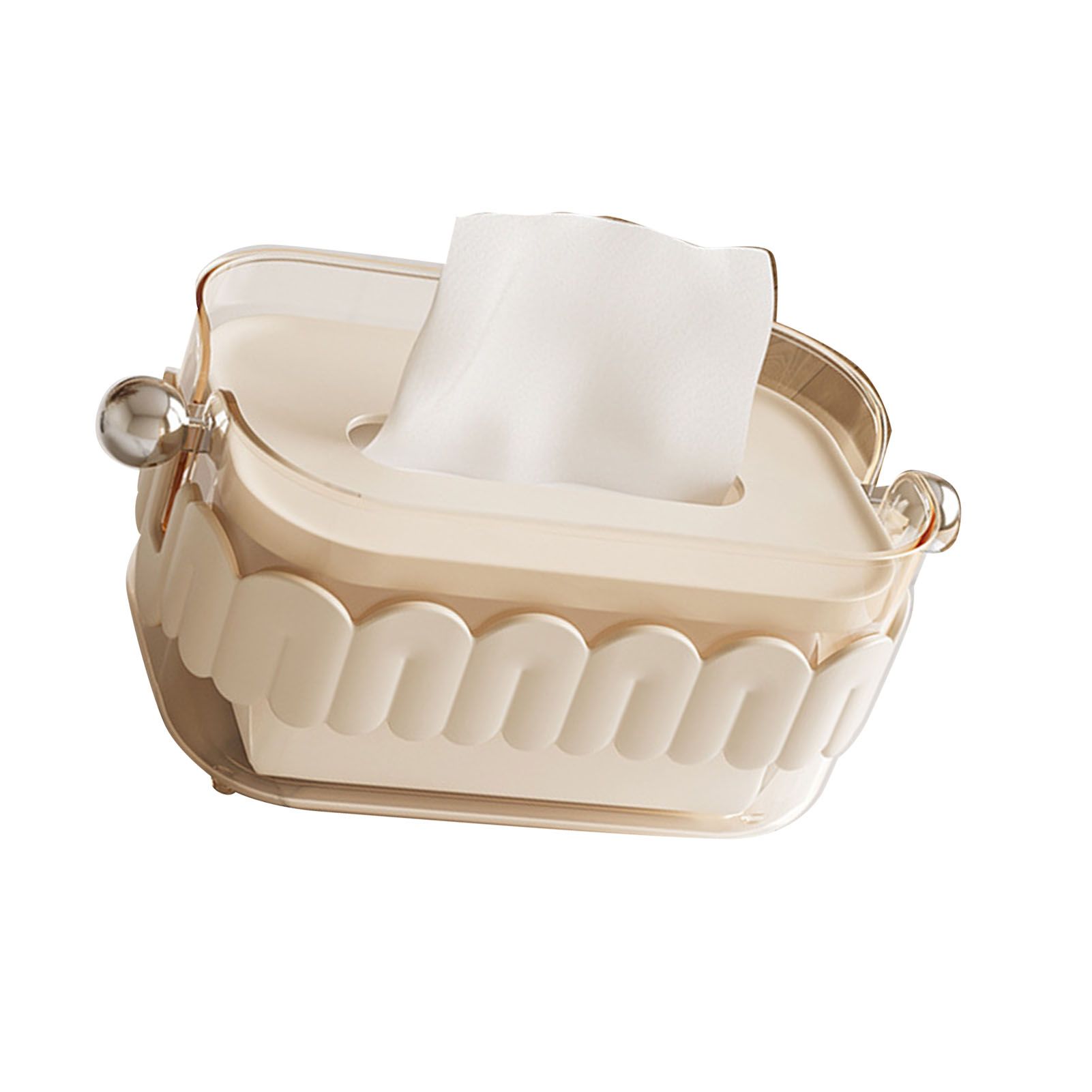 Tissue Dispenser Box Modern Cute Home Desktop Plastic Tissue Container for view 4