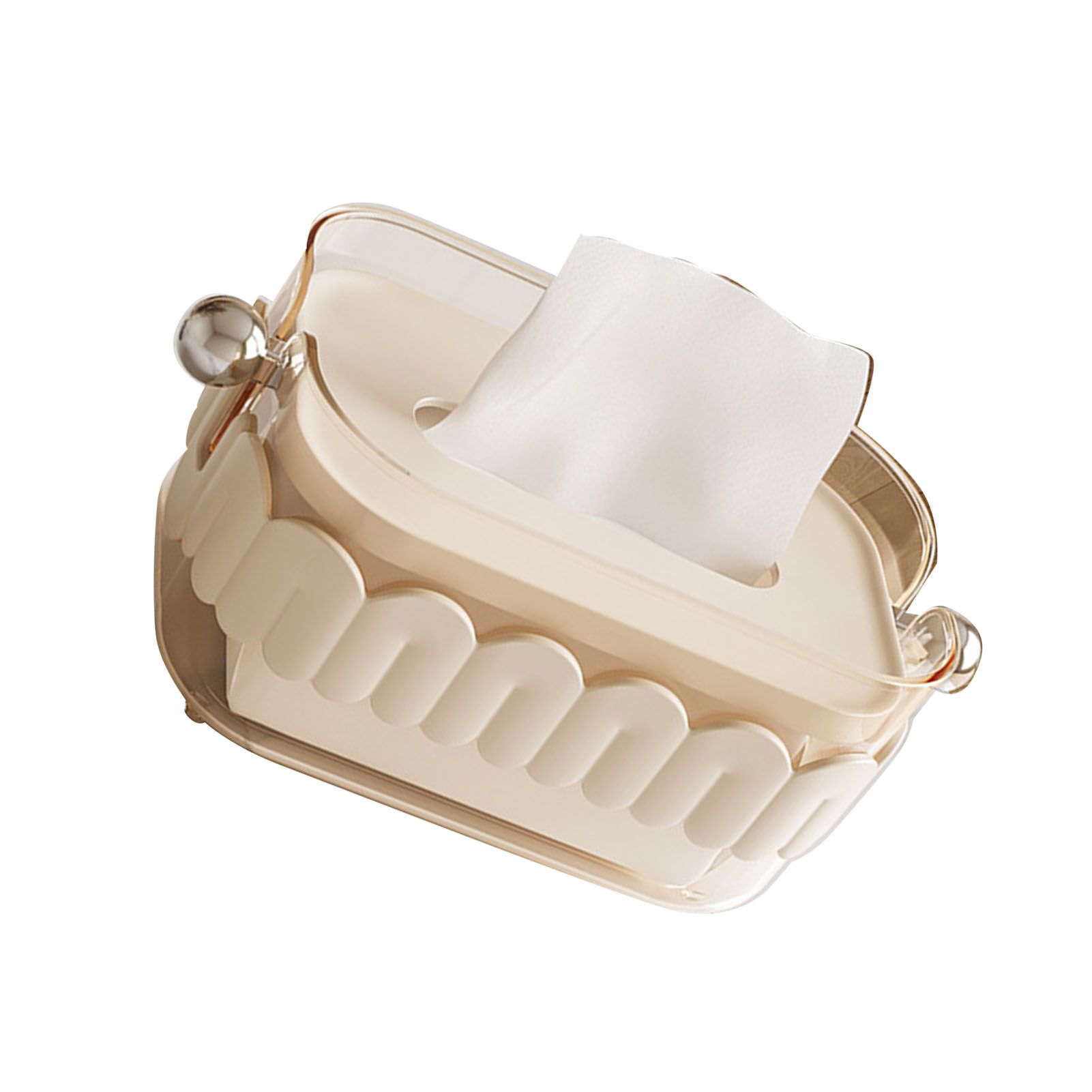 Tissue Dispenser Box Modern Cute Home Desktop Plastic Tissue Container for view 6