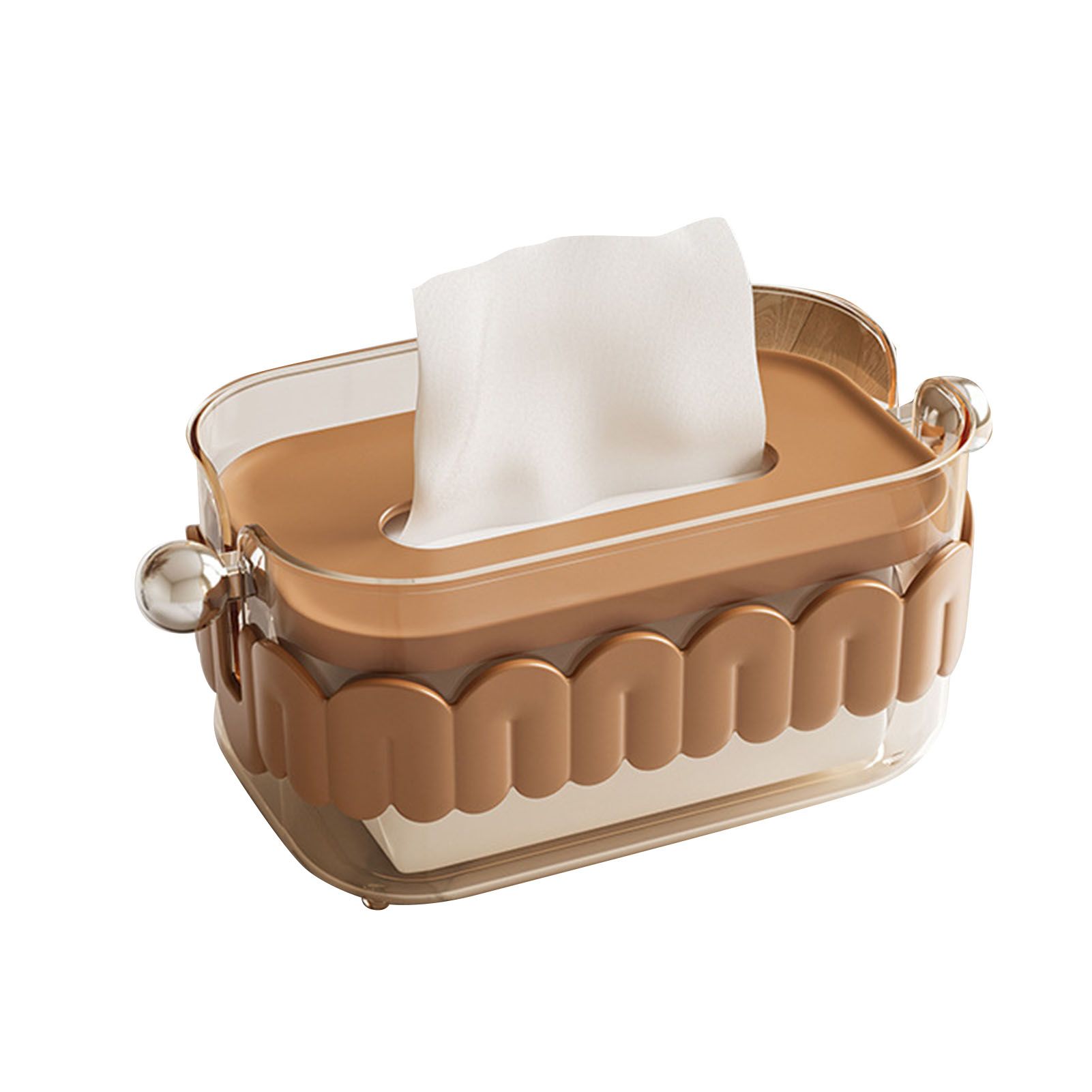 Tissue Dispenser Box Modern Cute Home Desktop Plastic Tissue Container for view 3