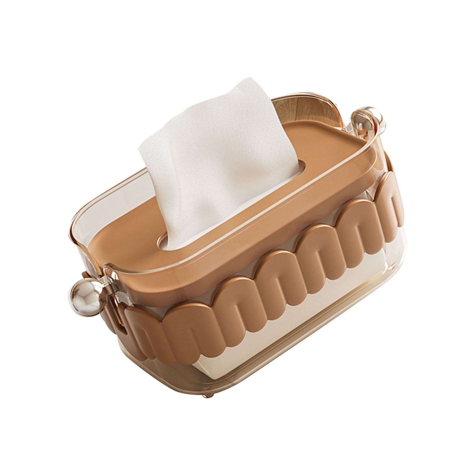 Tissue Dispenser Box Modern Cute Home Desktop Plastic Tissue Container for view 4