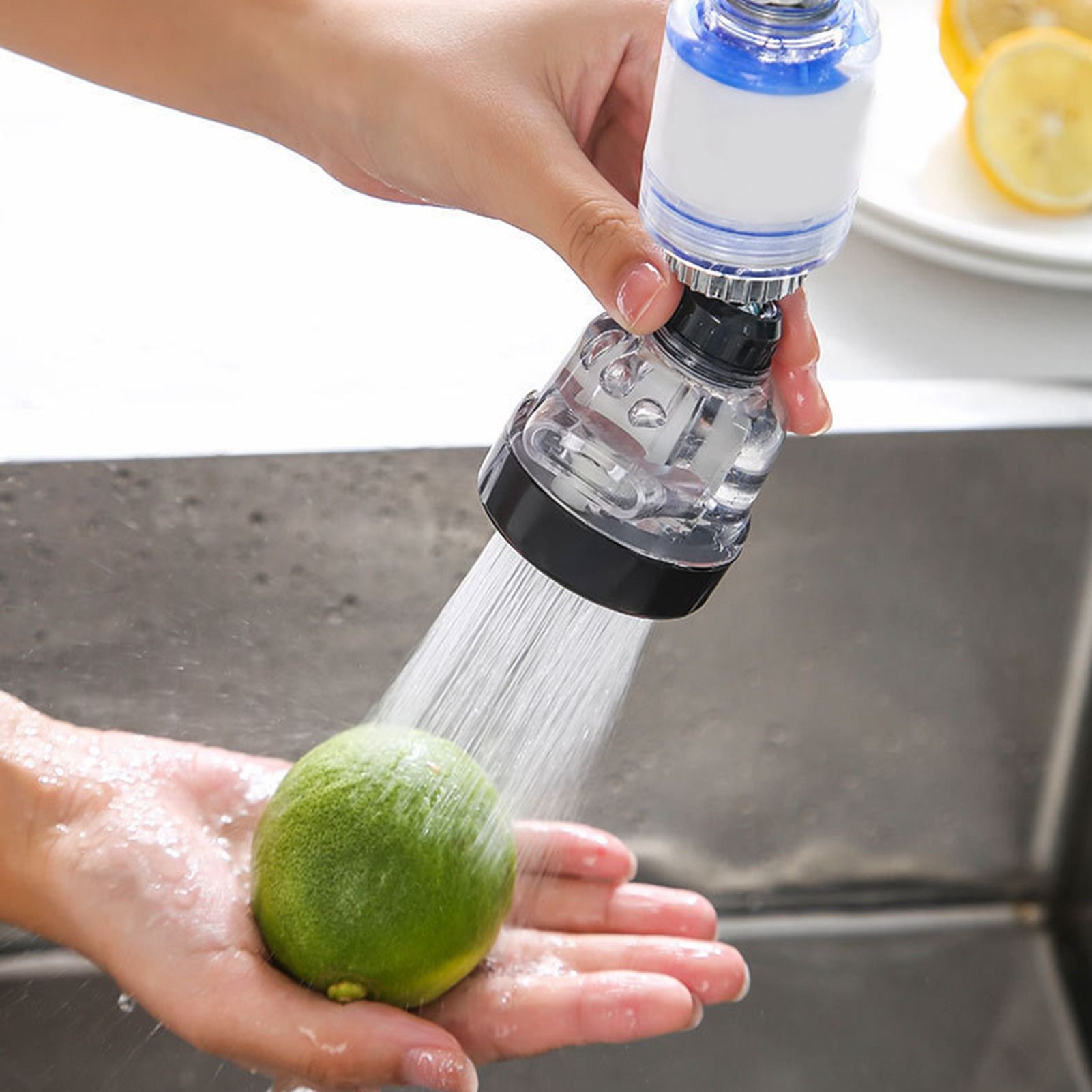 Kitchen Sink Faucet Filter Prevents Spatter Electroplating 3 Levels Adjustable view 8