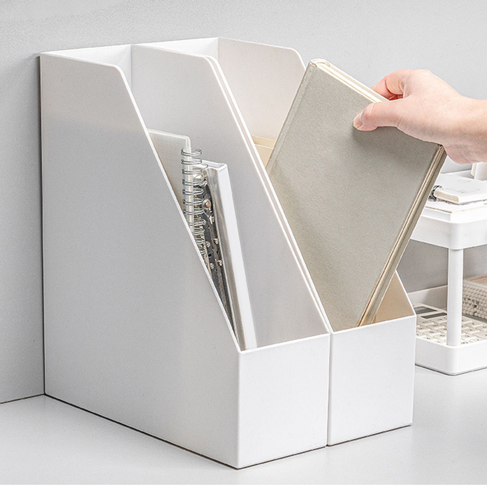 Book Storage Rack Simple Multifunctional Portable Plastic Desktop Bookend File view 8
