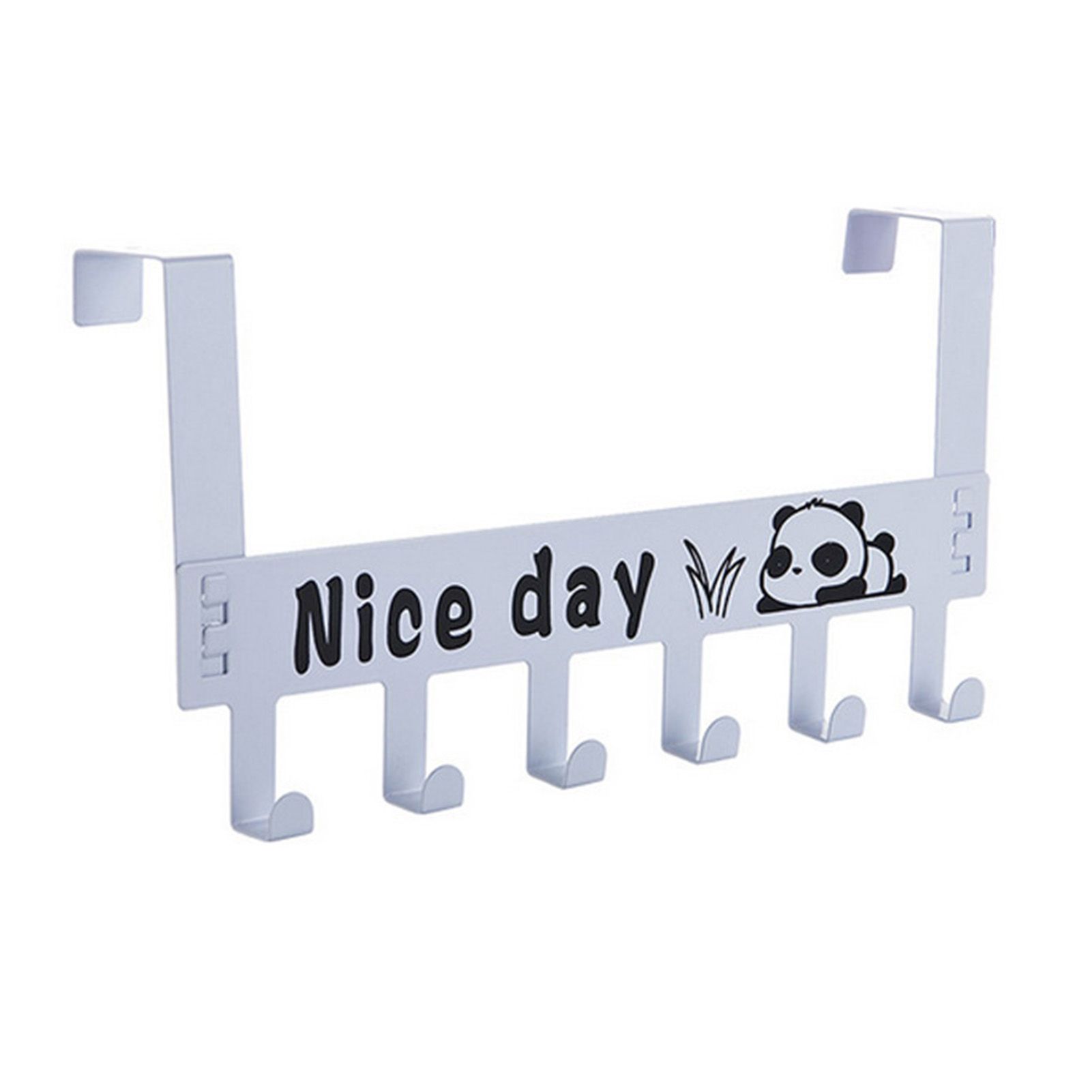 6 Hooks Over The Door Hooks Strong Load Bearing Capacity Space Saving Metal view 3