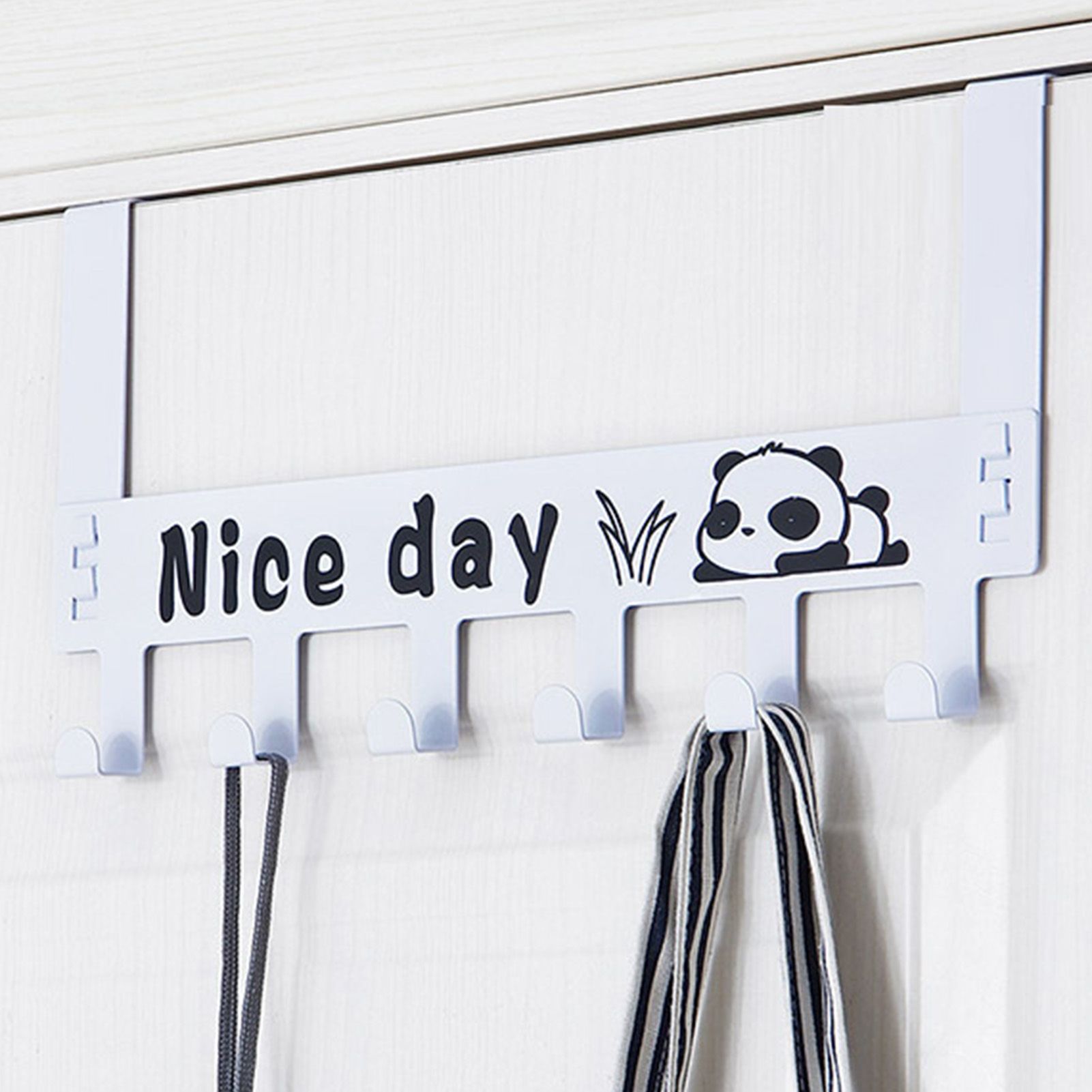 6 Hooks Over The Door Hooks Strong Load Bearing Capacity Space Saving Metal view 9
