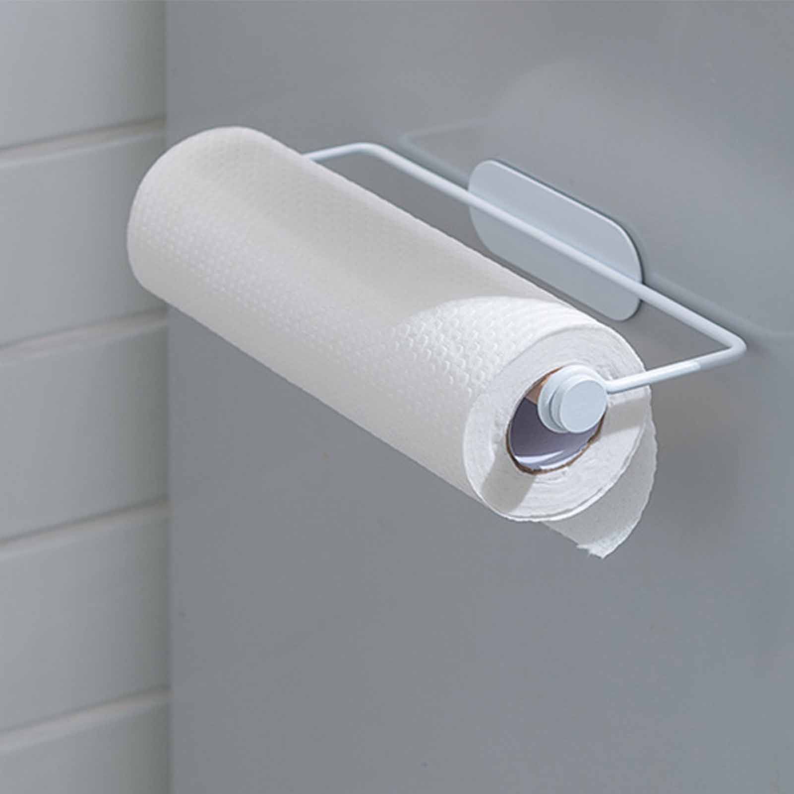 Paper Towel Holder Punch Free Multifunctional Iron Wall Mounted Cling Film view 8