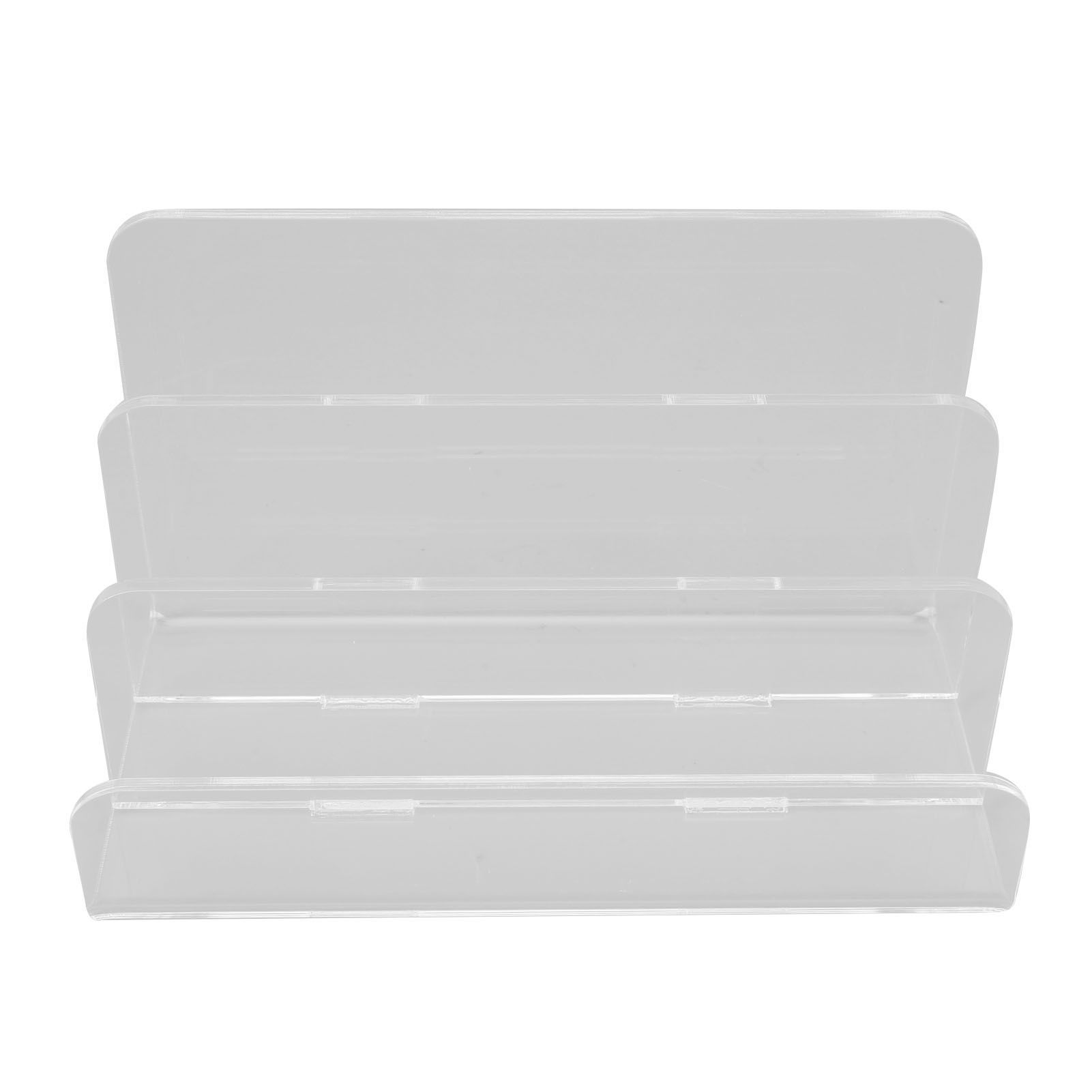 3 Compartments Mail Organizer Letter Holder Transparent Acrylic Vertical File view 2