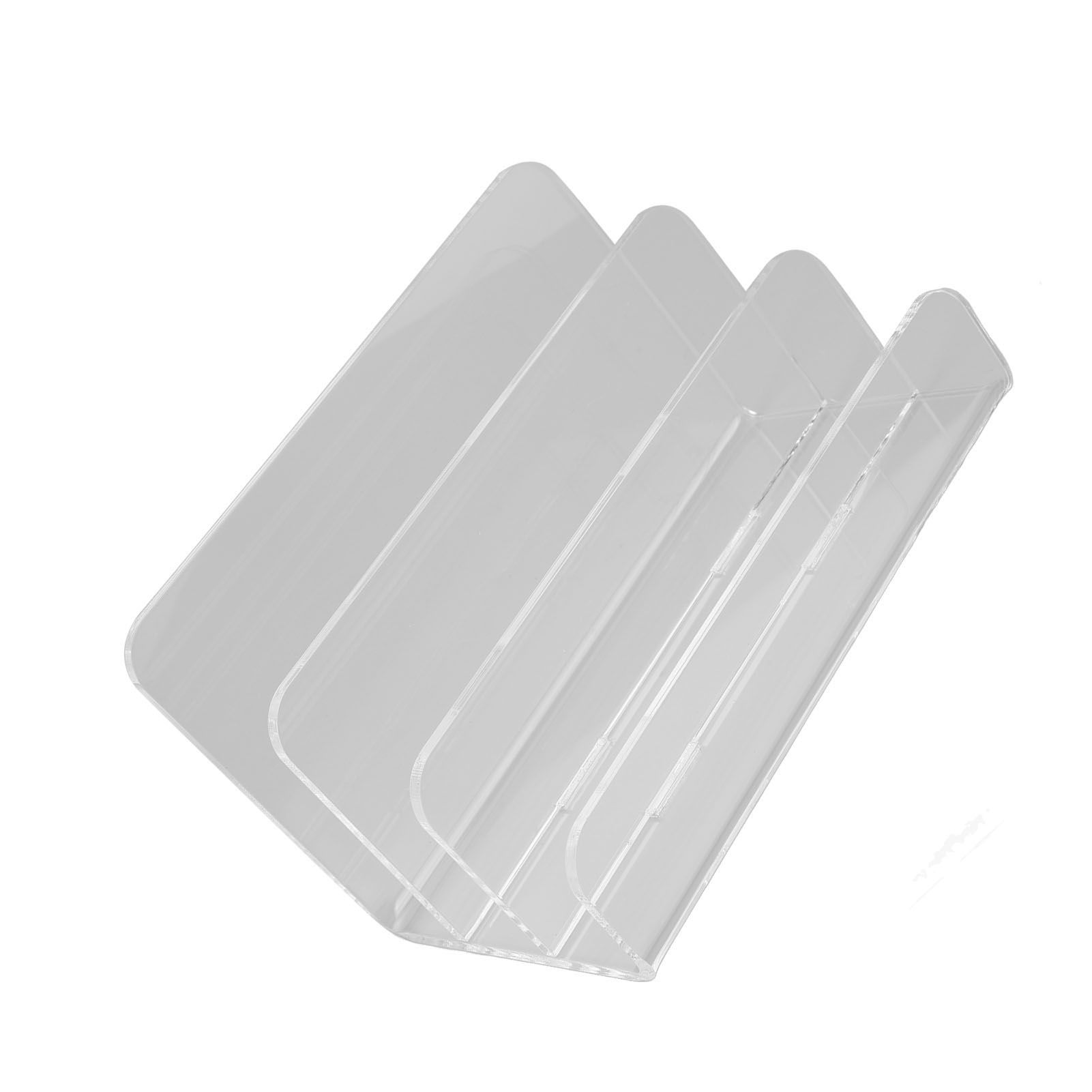 3 Compartments Mail Organizer Letter Holder Transparent Acrylic Vertical File view 4