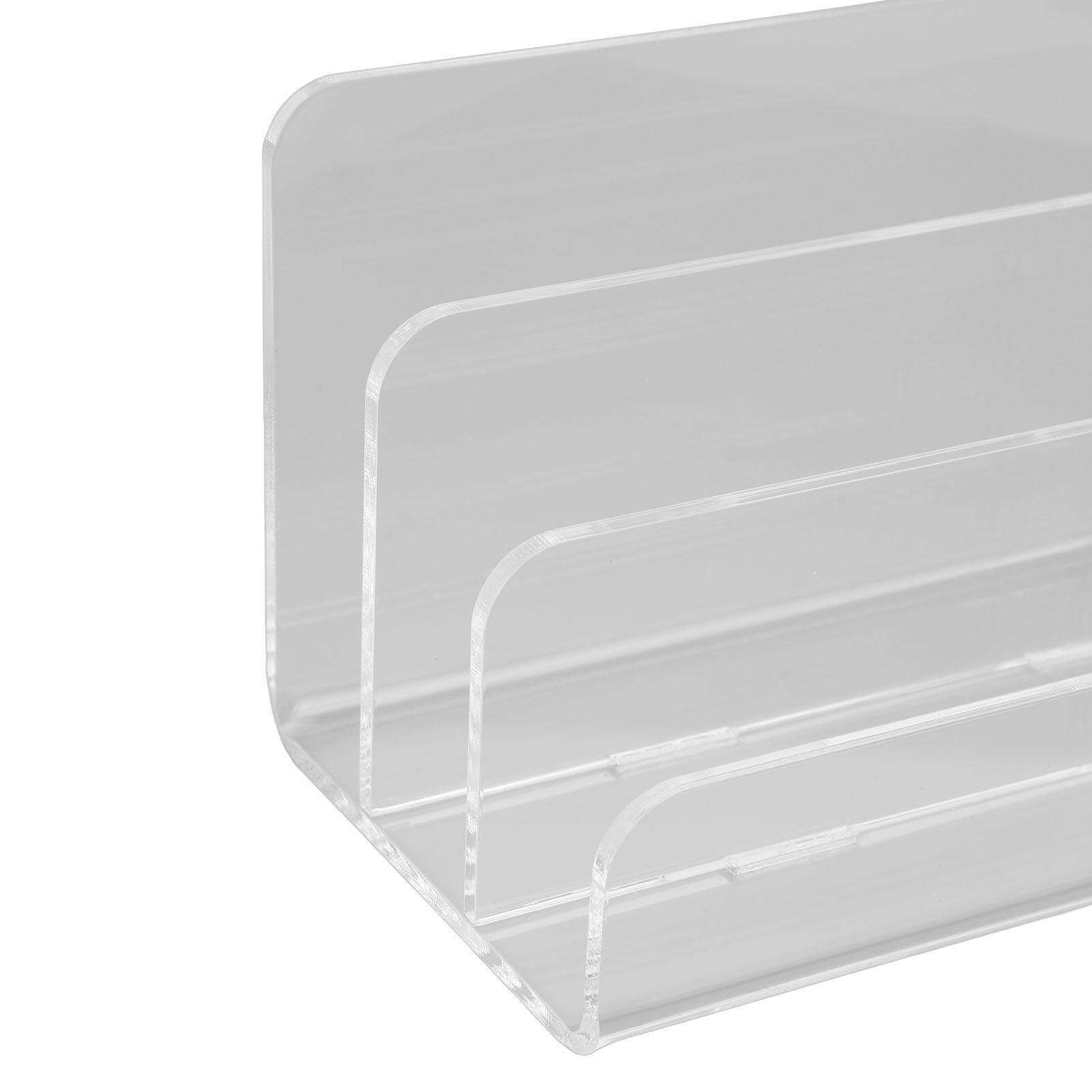 3 Compartments Mail Organizer Letter Holder Transparent Acrylic Vertical File view 5