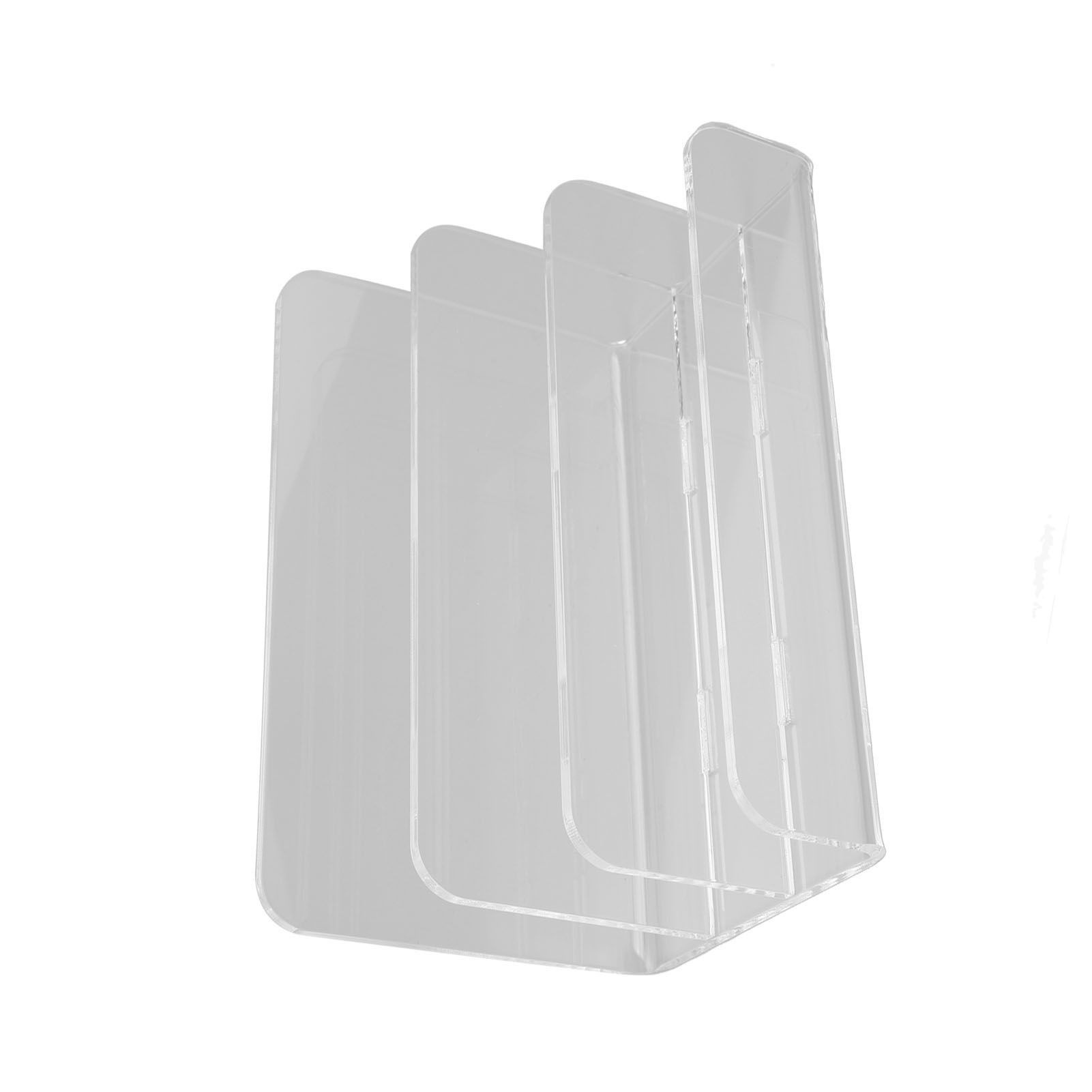 3 Compartments Mail Organizer Letter Holder Transparent Acrylic Vertical File view 6