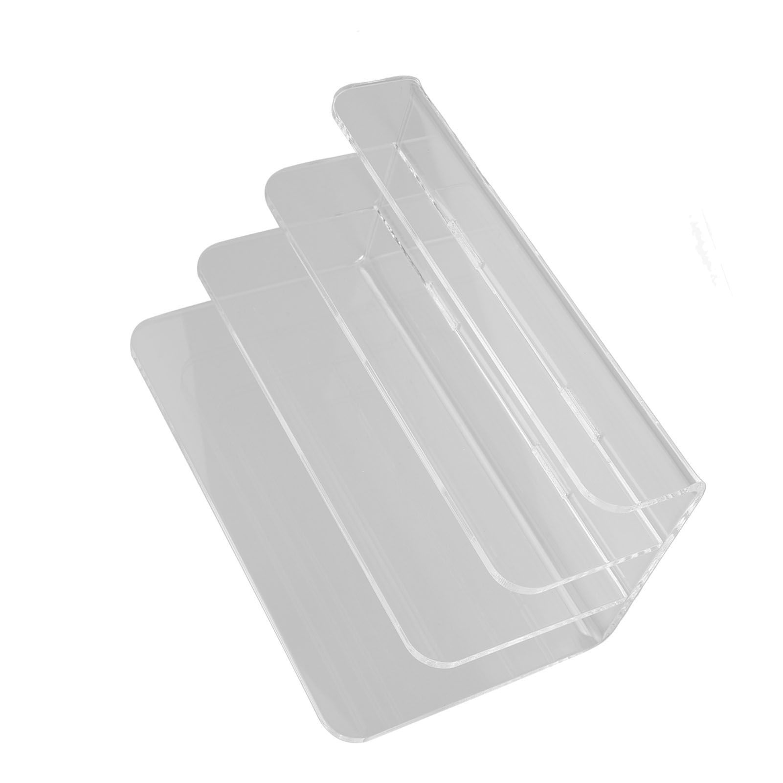 3 Compartments Mail Organizer Letter Holder Transparent Acrylic Vertical File view 8