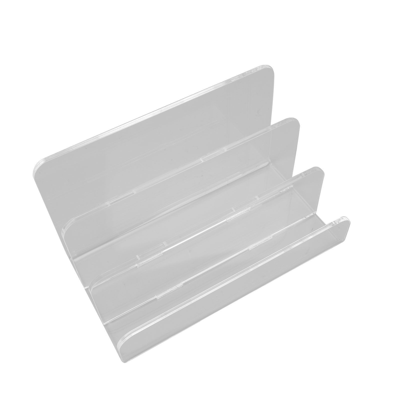 3 Compartments Mail Organizer Letter Holder Transparent Acrylic Vertical File view 9