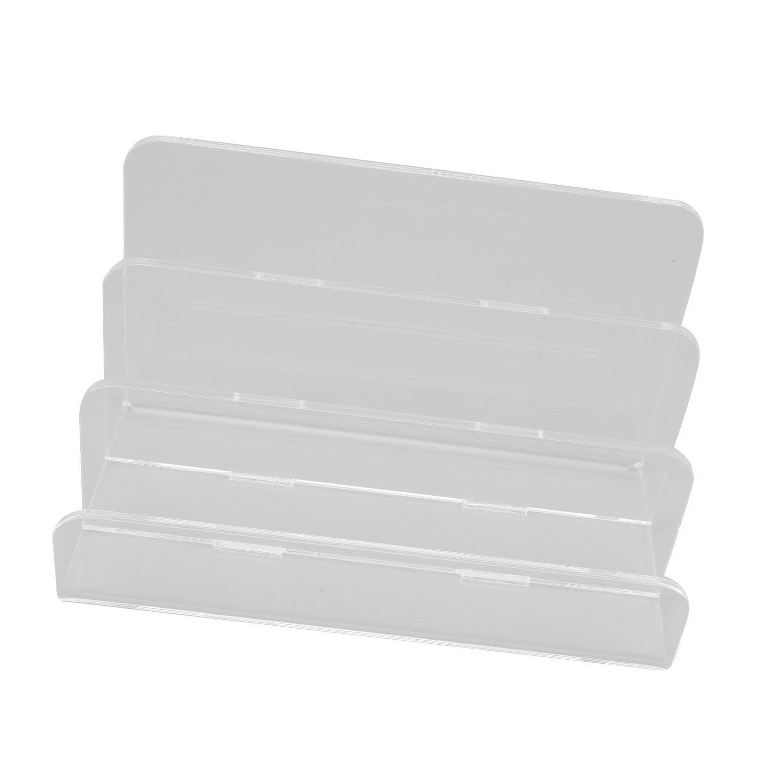 3 Compartments Mail Organizer Letter Holder Transparent Acrylic Vertical File view 10