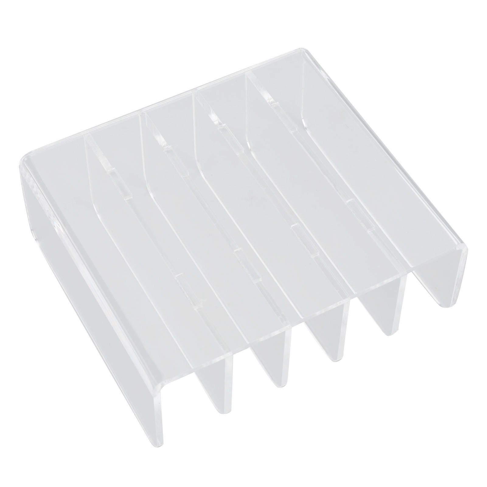 Desktop File Organizer Clear Acrylic 5 Compartments Office Document Sorter view 2