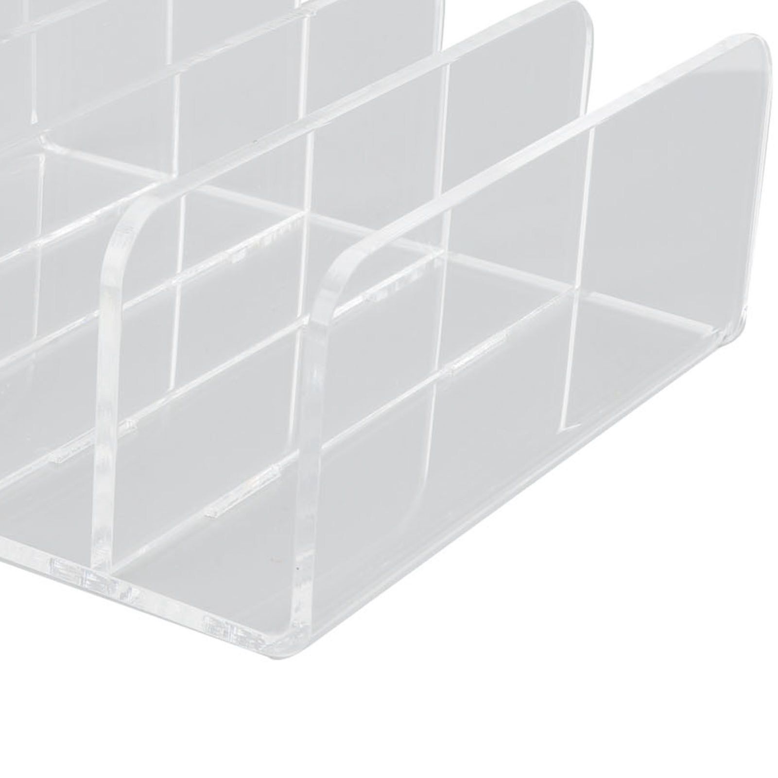 Desktop File Organizer Clear Acrylic 5 Compartments Office Document Sorter view 5