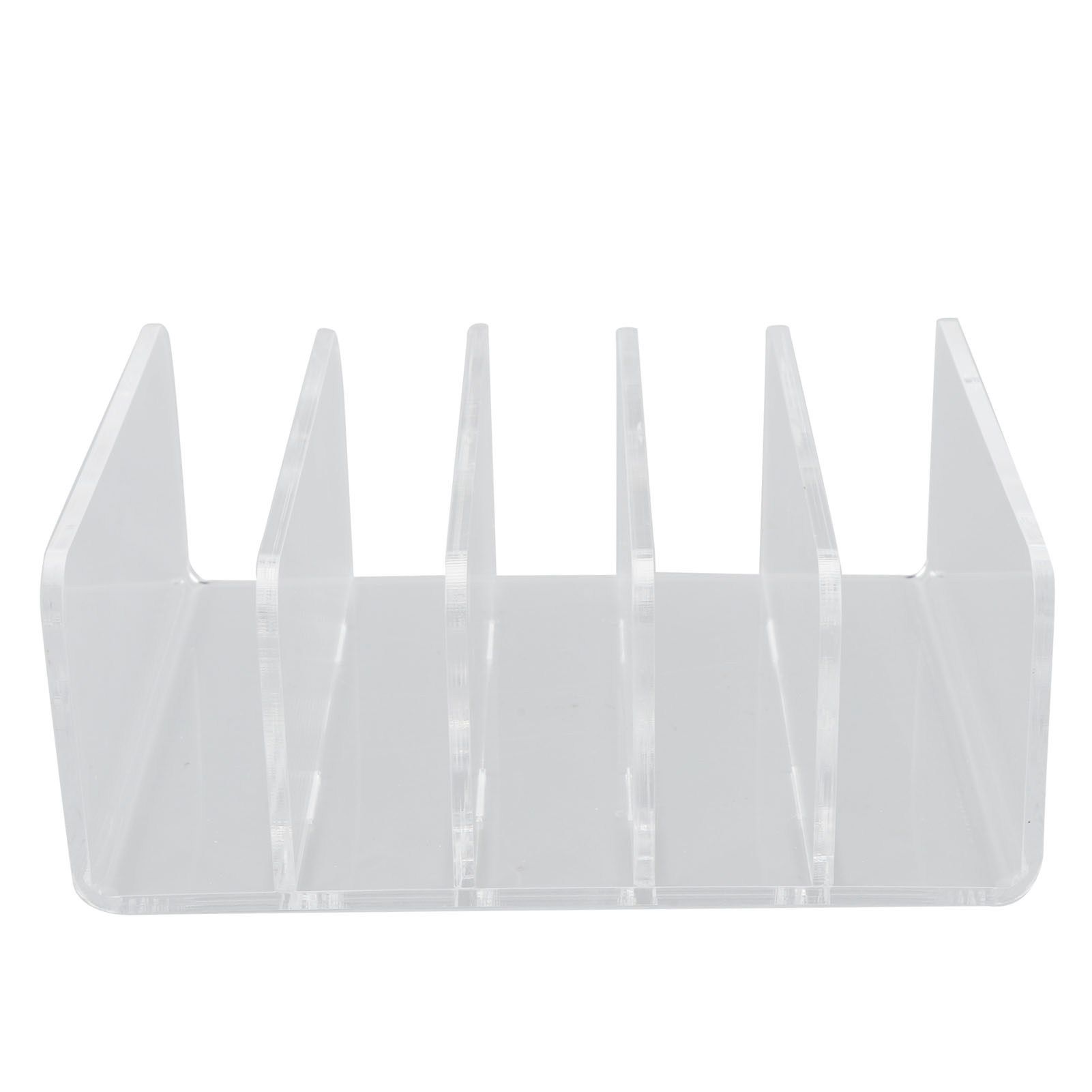 Desktop File Organizer Clear Acrylic 5 Compartments Office Document Sorter view 6