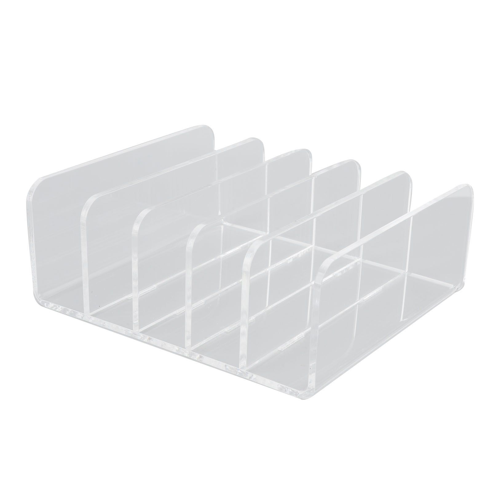 Desktop File Organizer Clear Acrylic 5 Compartments Office Document Sorter view 8