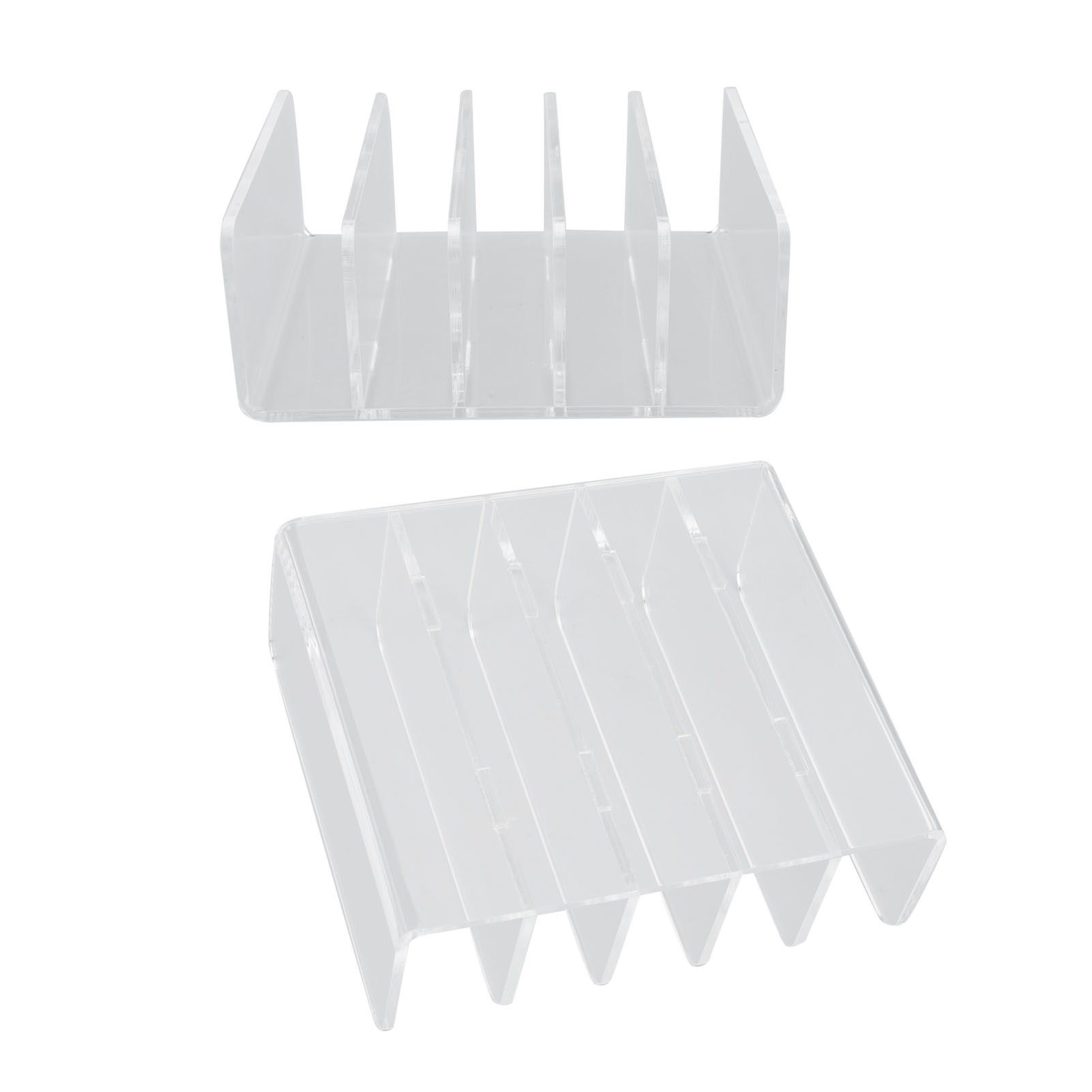 Desktop File Organizer Clear Acrylic 5 Compartments Office Document Sorter view 12