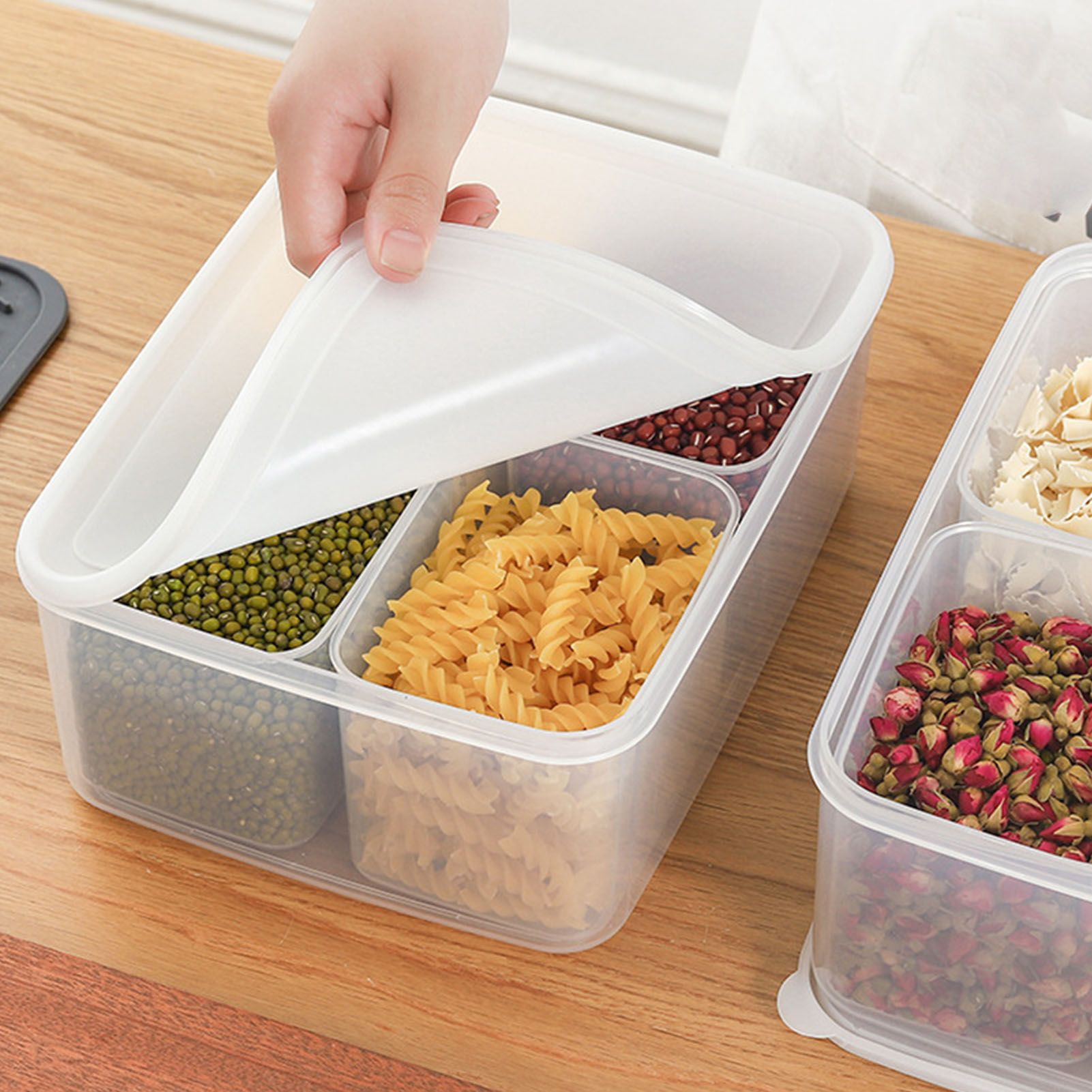 Food Storage Container with Lid Transparent Airtight Versatile Fridge Food view 8