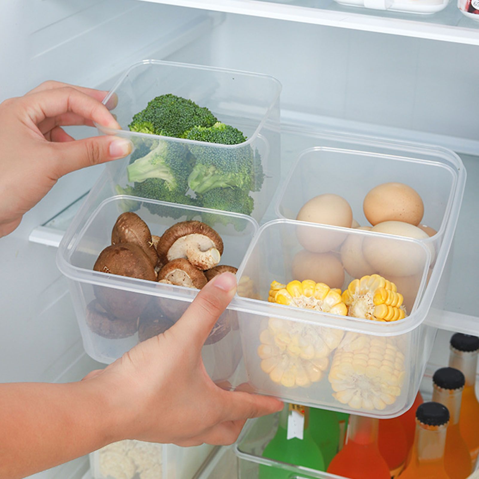 Food Storage Container with Lid Transparent Airtight Versatile Fridge Food view 9