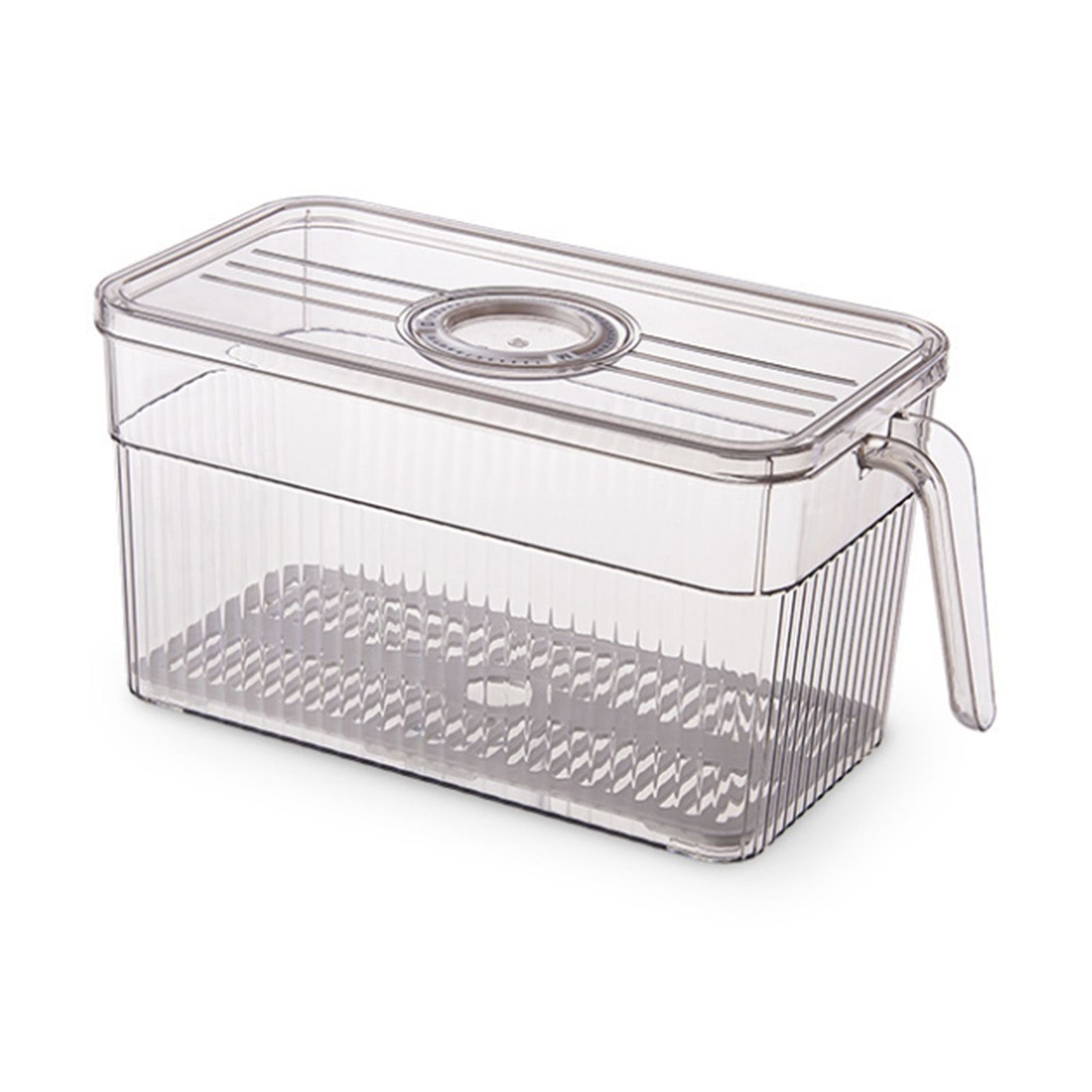 Fridge Food Storage Container with Handle Large Capacity Transparent view 3