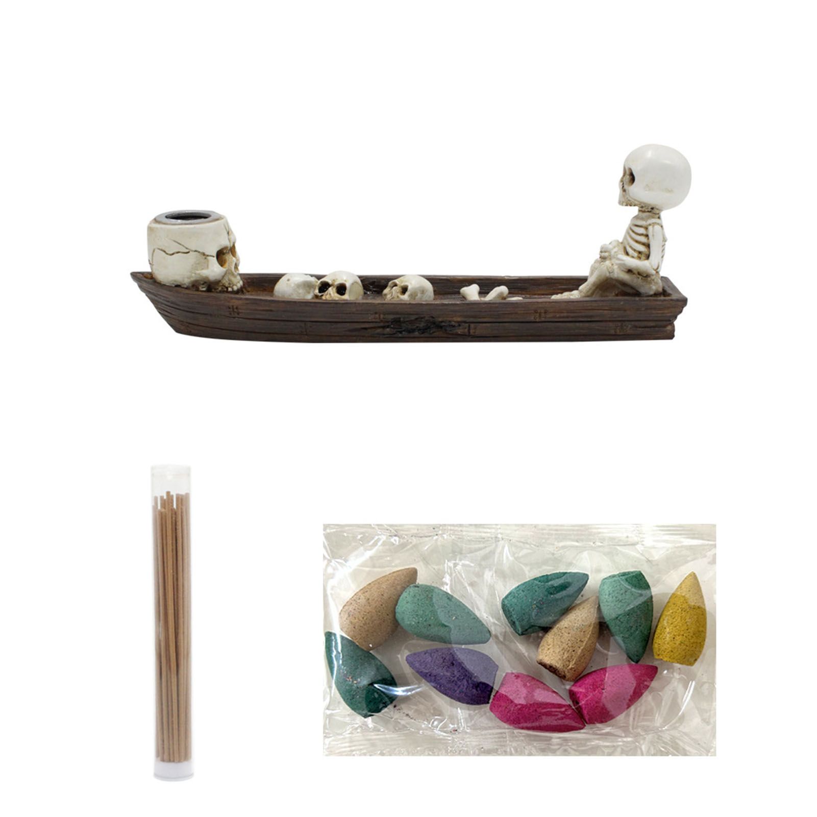 Skeleton Boat Incense Burner Holder Creative Incense Ash Catcher Tray Incense view 3