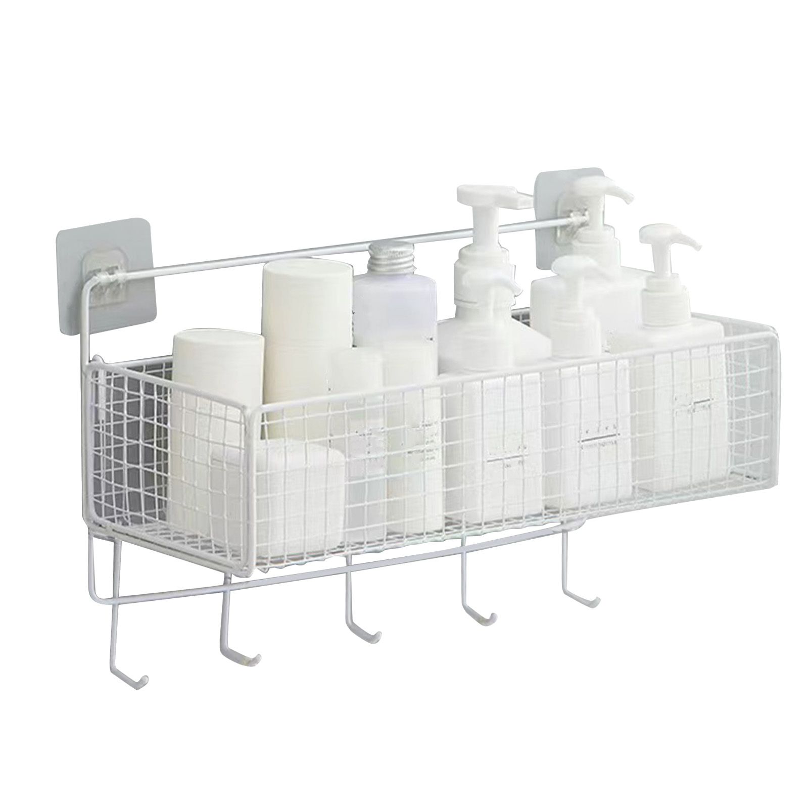 Wall Mount Storage Basket Multifunctional Iron Wall Hanging Organizer Rack view 3