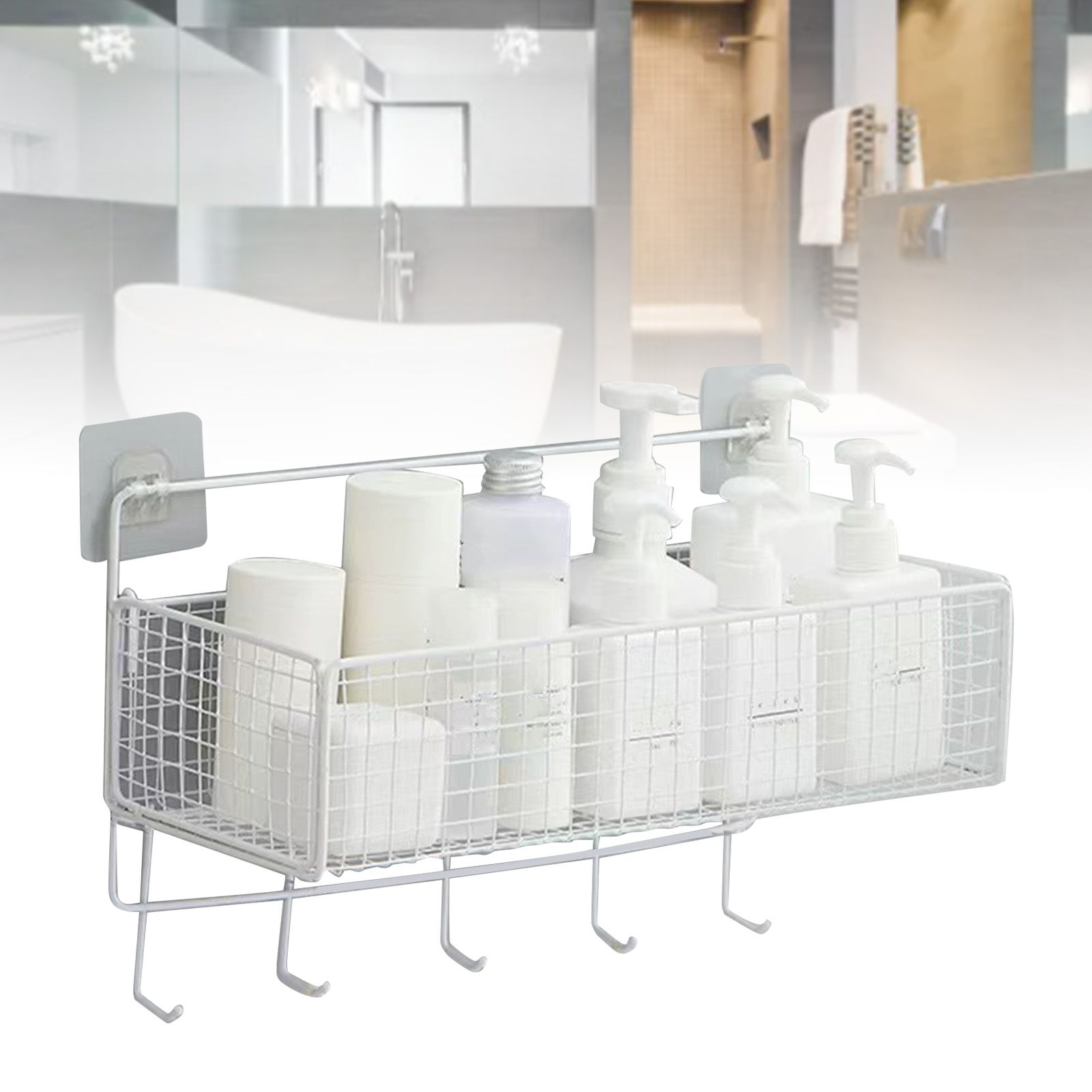 Wall Mount Storage Basket Multifunctional Iron Wall Hanging Organizer Rack view 9