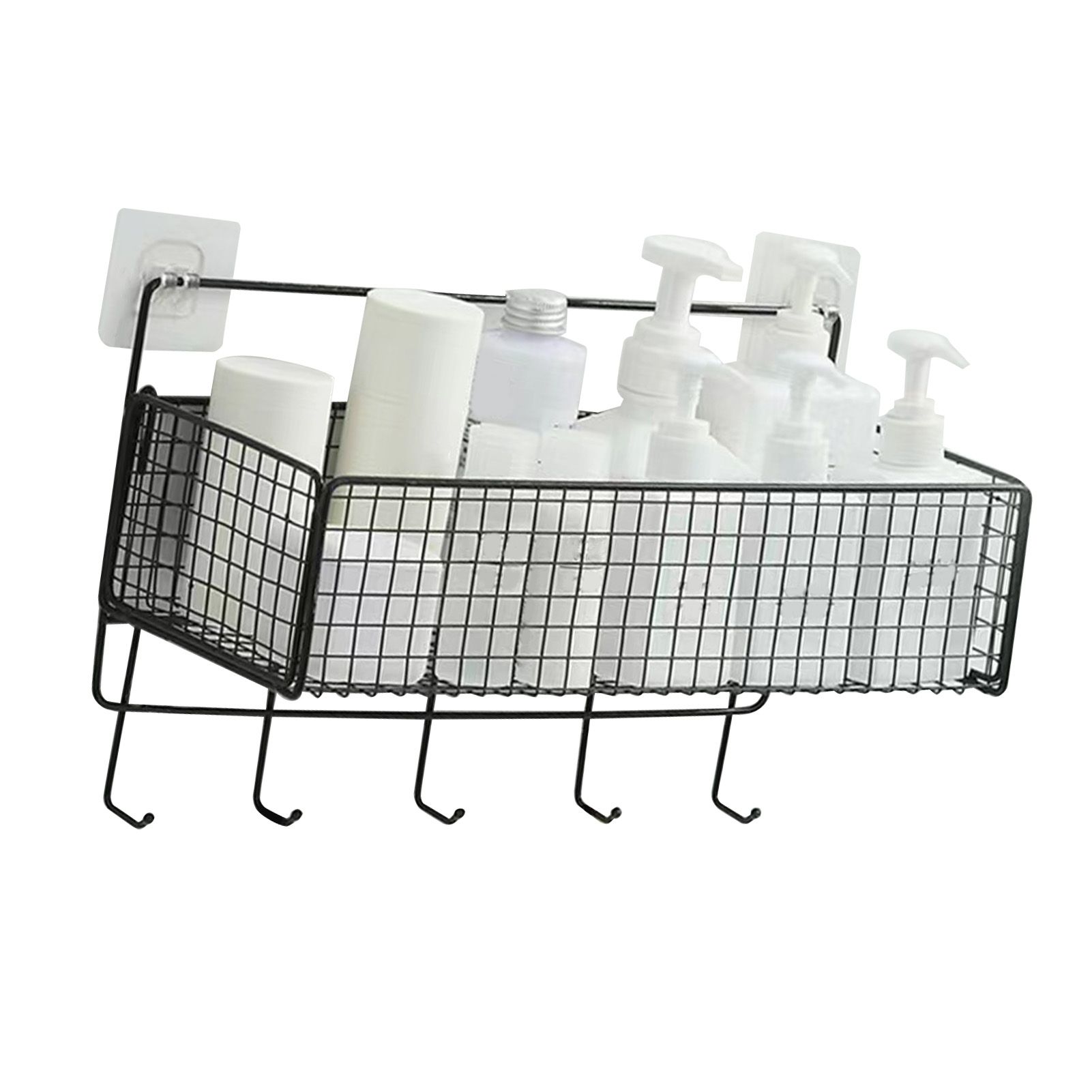 Wall Mount Storage Basket Multifunctional Iron Wall Hanging Organizer Rack view 4