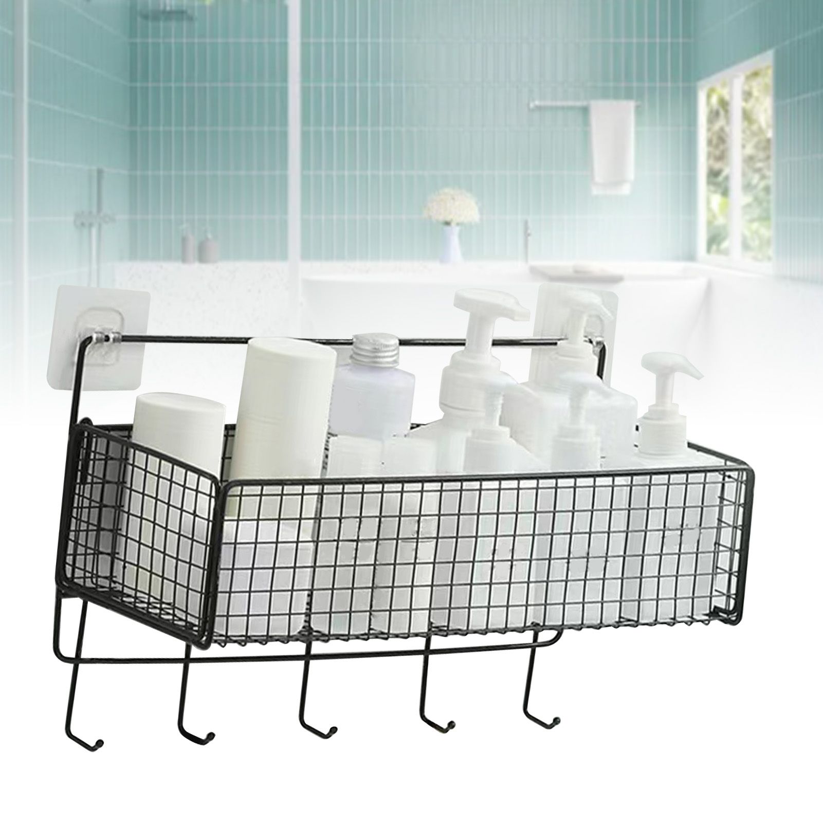 Wall Mount Storage Basket Multifunctional Iron Wall Hanging Organizer Rack view 9