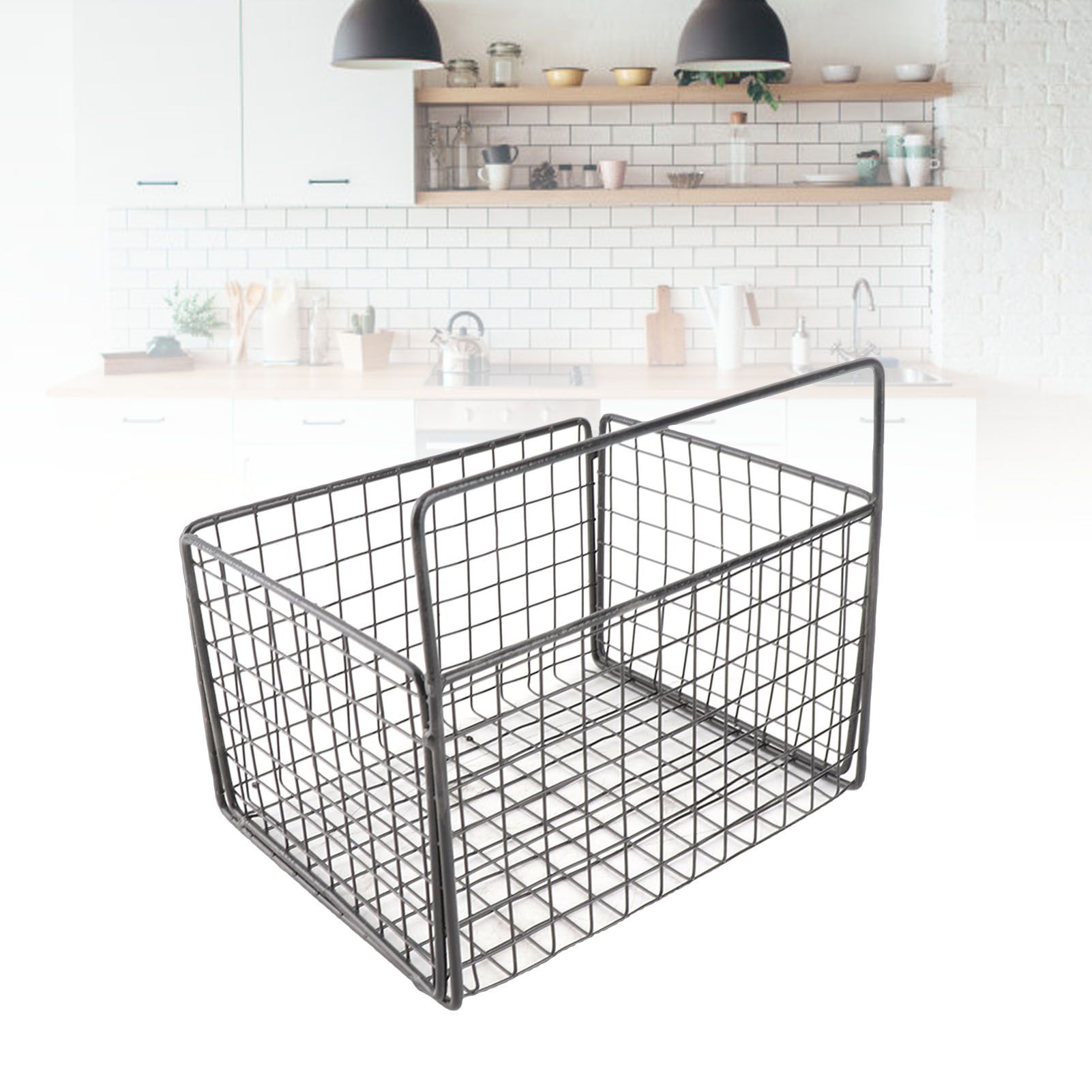 Kitchen Wall Basket Single Metal Large Capacity Space Saving Wall Mounted view 9