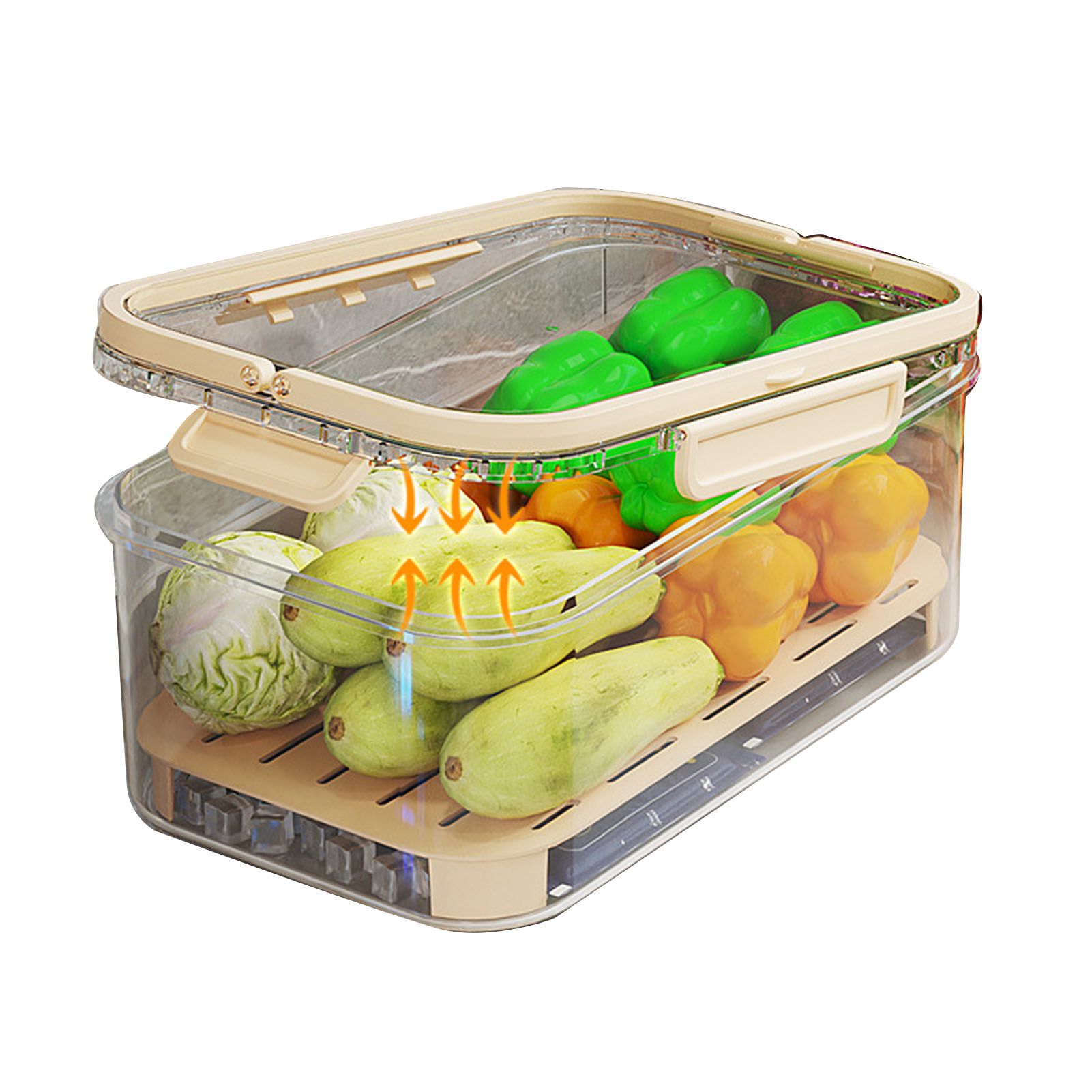 Portable Crisper Box Multipurpose Large Capacity Rectangular Food Grade — image 1