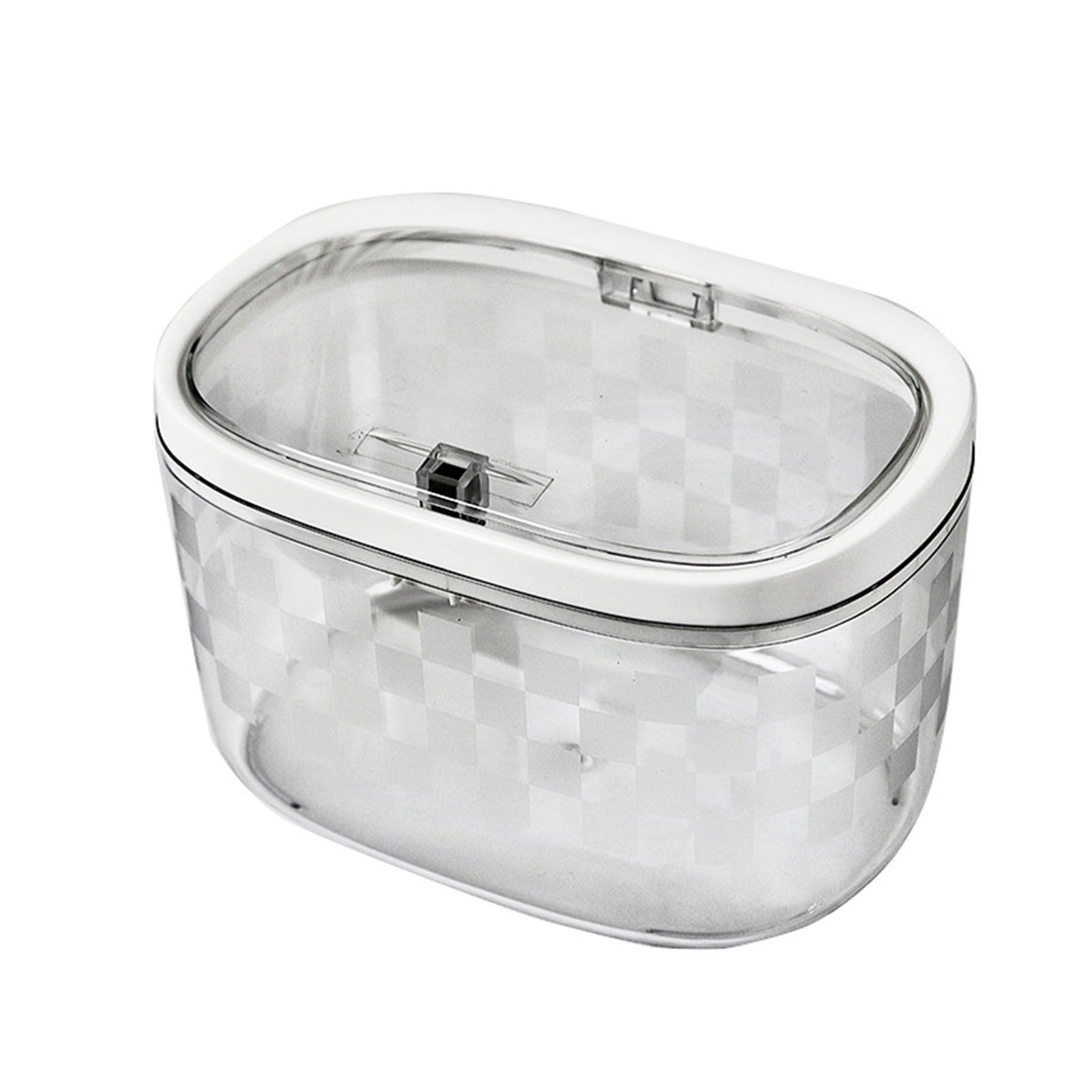 Desktop Trash Can Plastic Press Desktop Trash Can Car Bedroom Transparent view 3