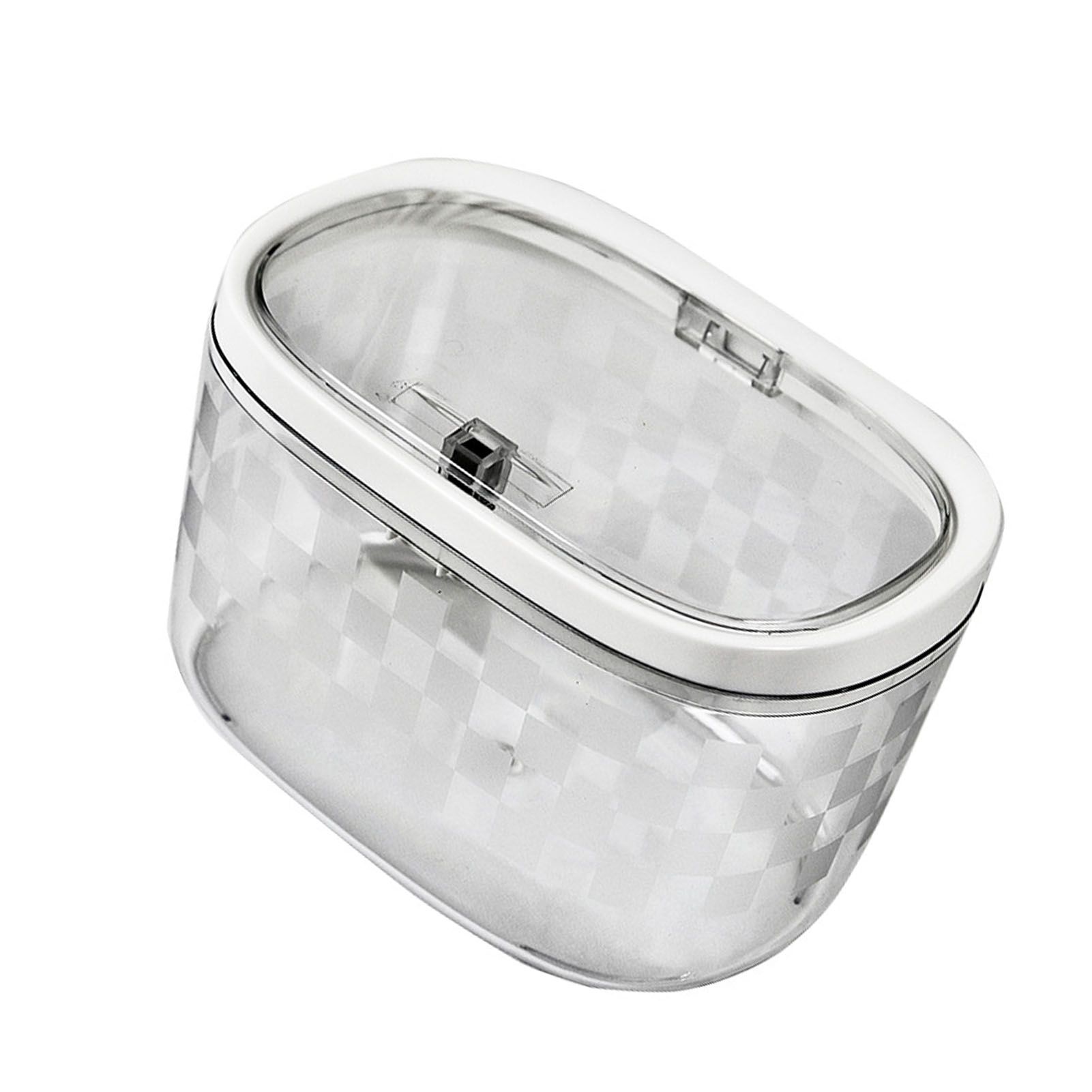 Desktop Trash Can Plastic Press Desktop Trash Can Car Bedroom Transparent view 6