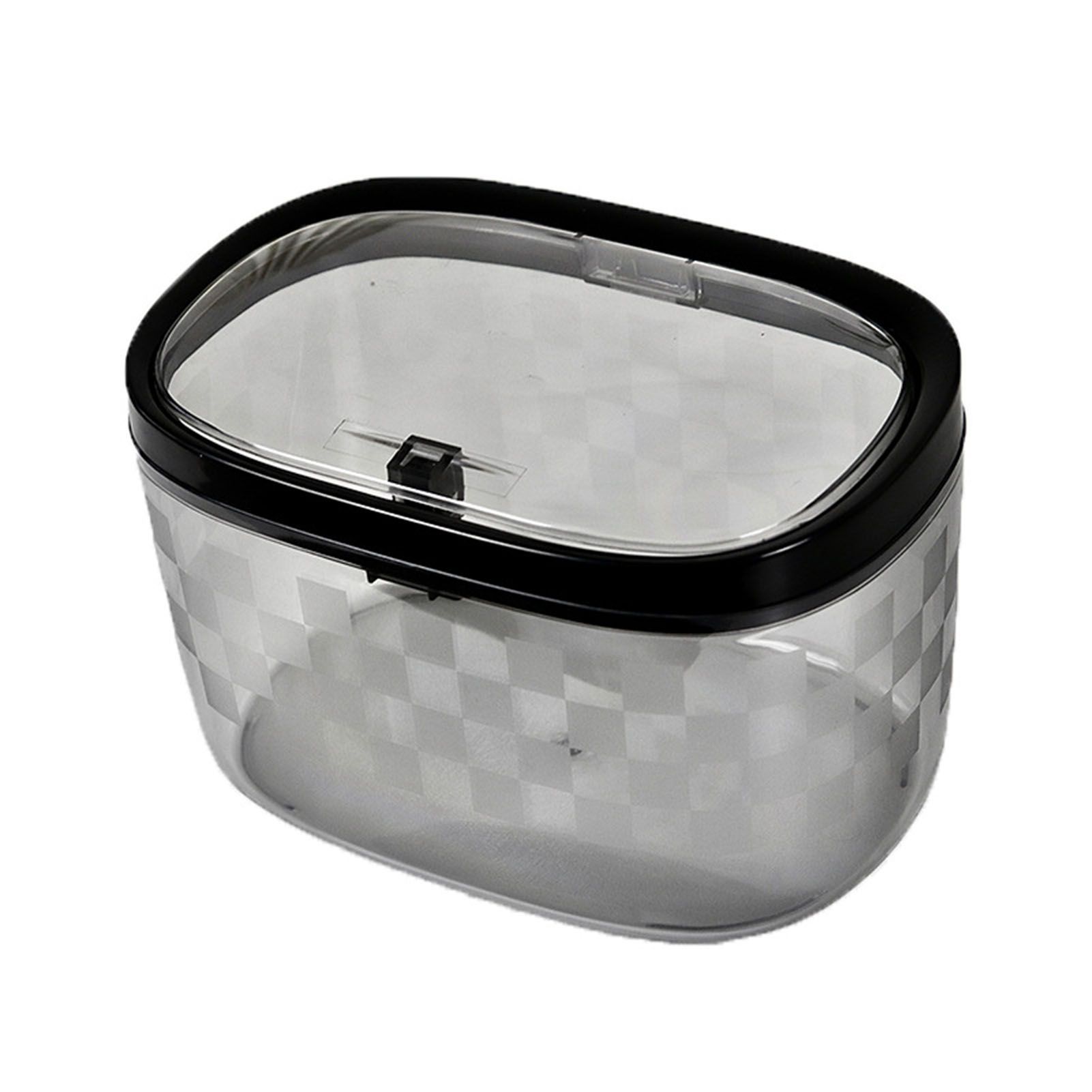 Desktop Trash Can Plastic Press Desktop Trash Can Car Bedroom Transparent view 3