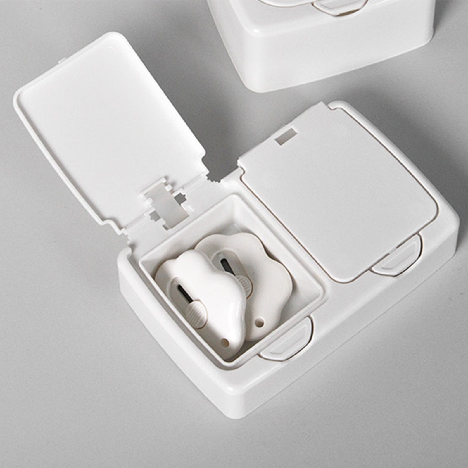2 Slot Cotton Swab Box Plastic Mulitfunctional Cosmetic Cotton Pads Holder view 5