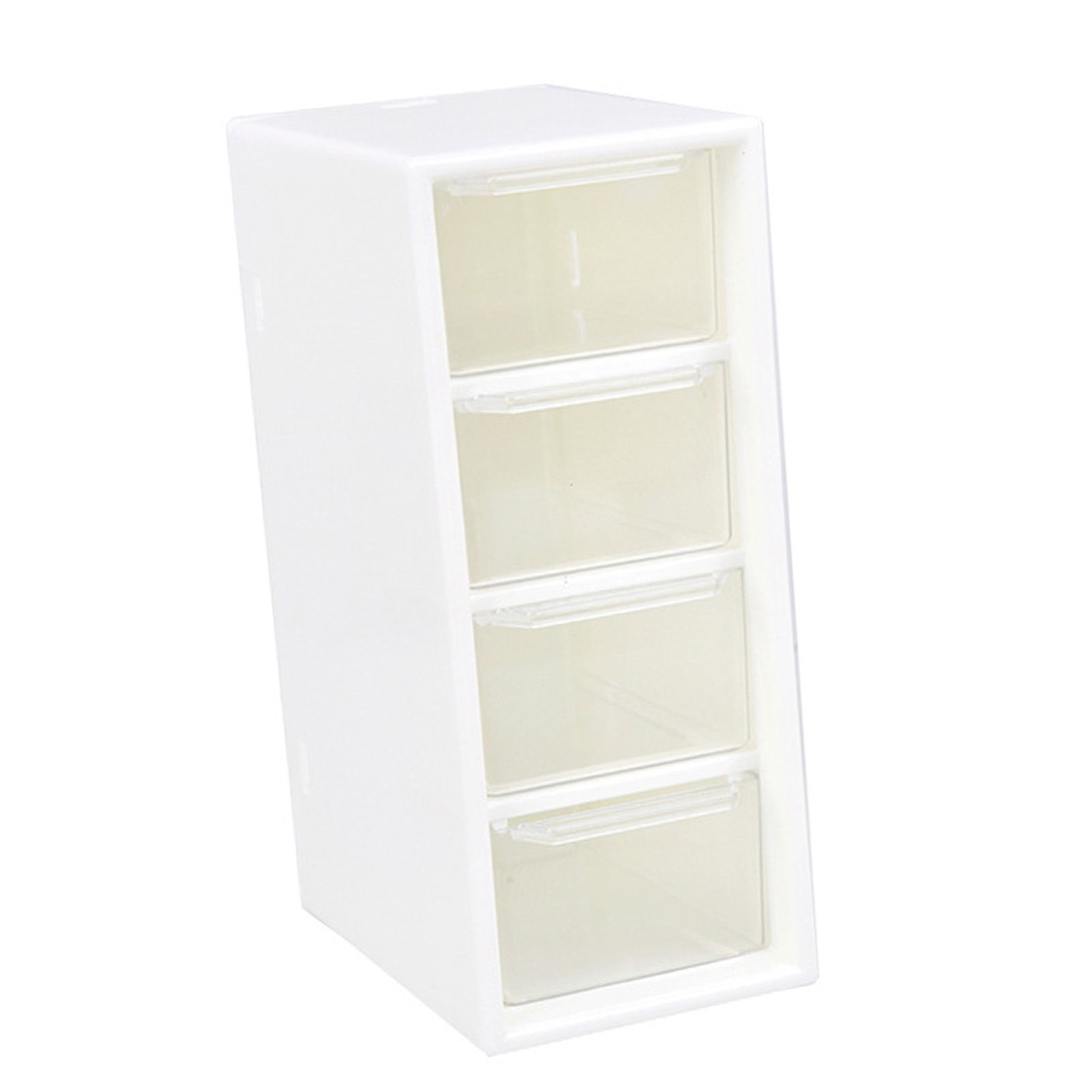 Desktop 4 Drawer Storage Organizer Small Stackable Clear Plastic Storage