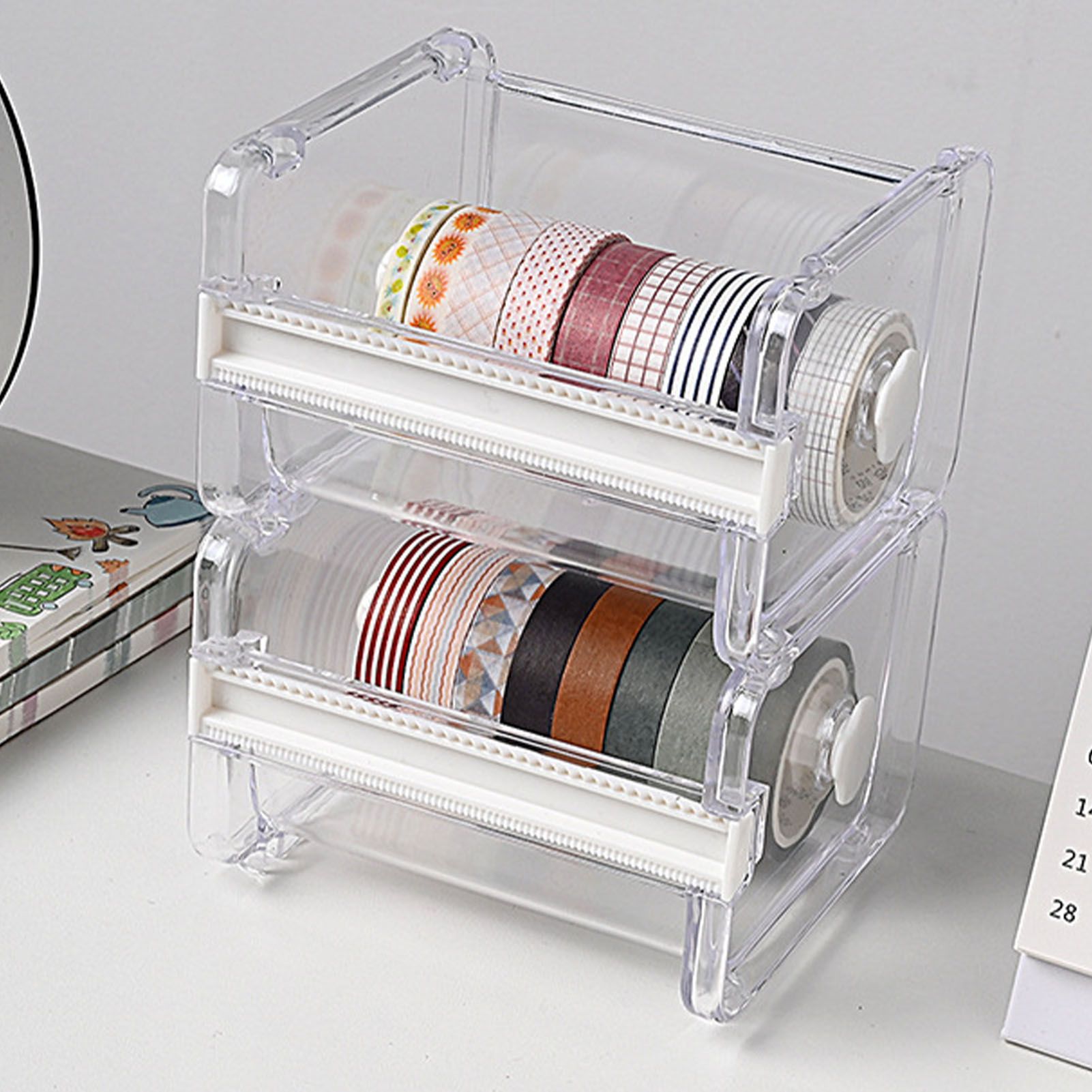 Tape Holder Cutter Simple Mini Multipurpose Tape Holder Organizer Desktop view 9