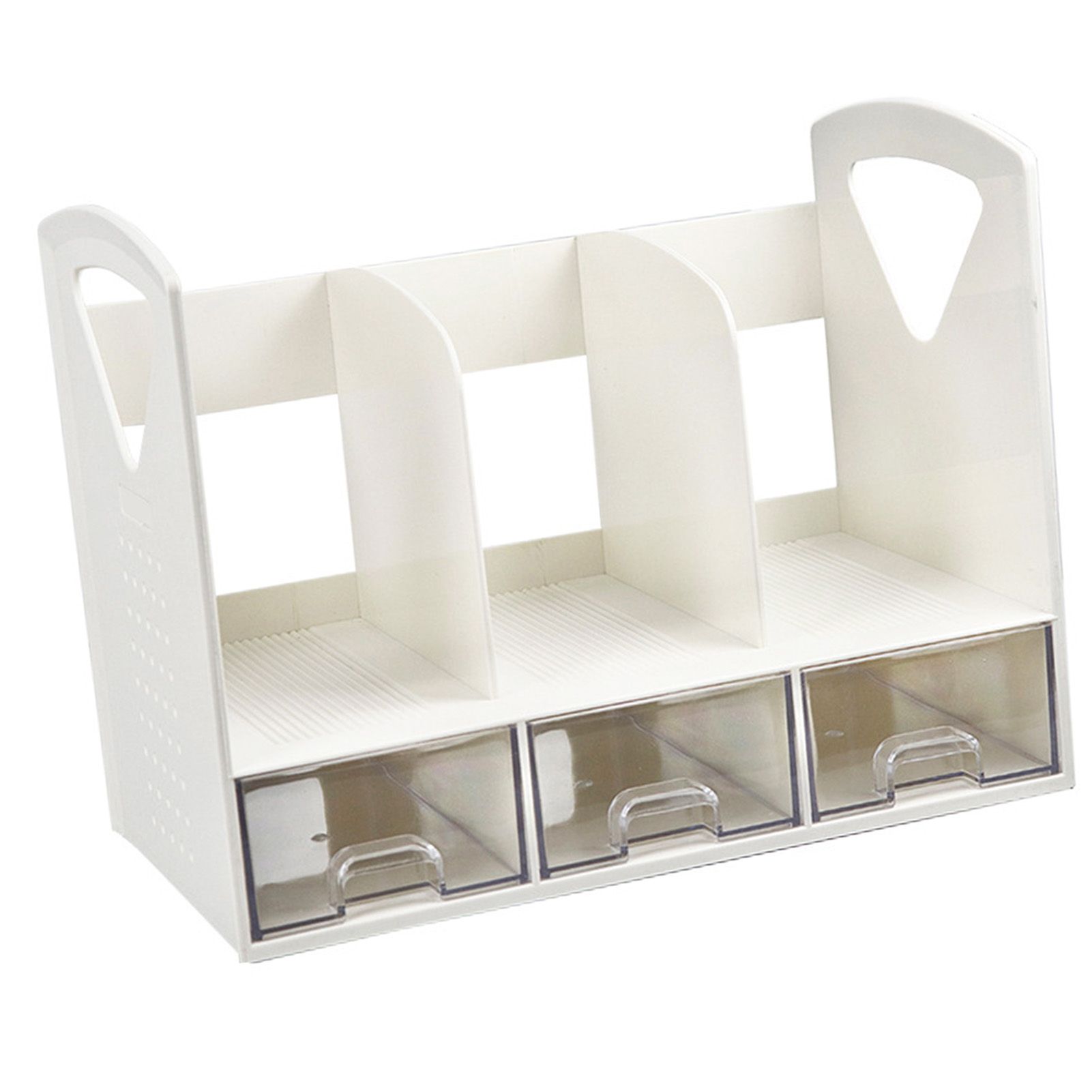 Magazine File Book Holder ABS Desktop Bookshelf Organizer with Drawer for