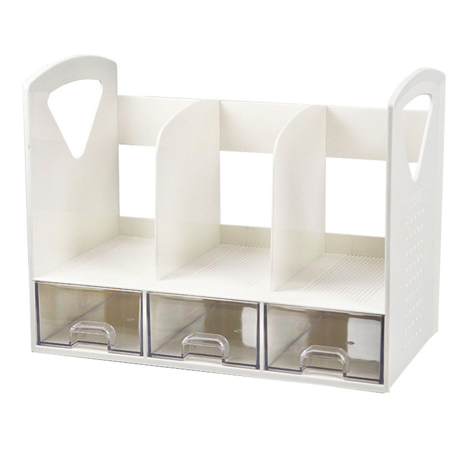 Magazine File Book Holder ABS Desktop Bookshelf Organizer with Drawer for view 3