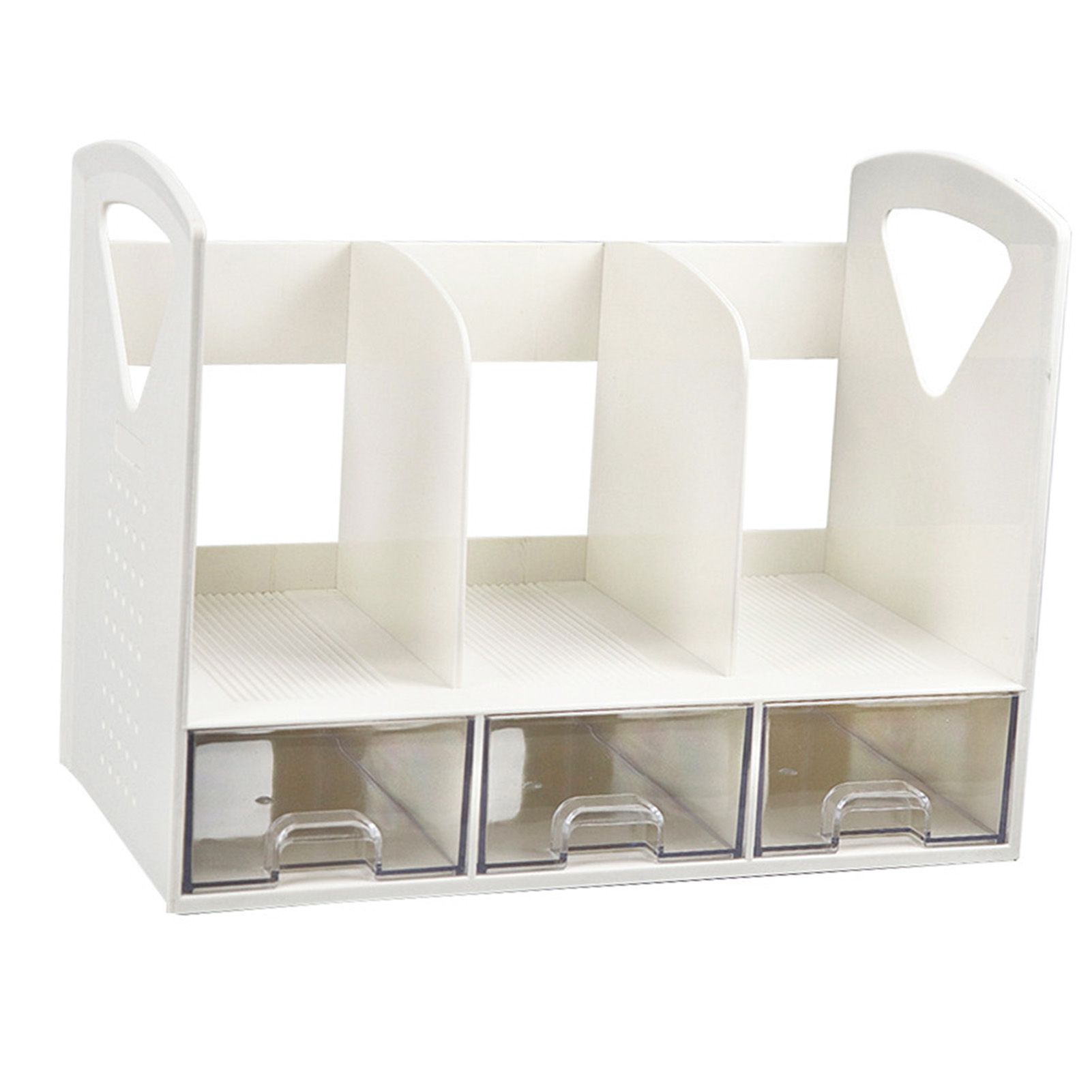 Magazine File Book Holder ABS Desktop Bookshelf Organizer with Drawer for view 4