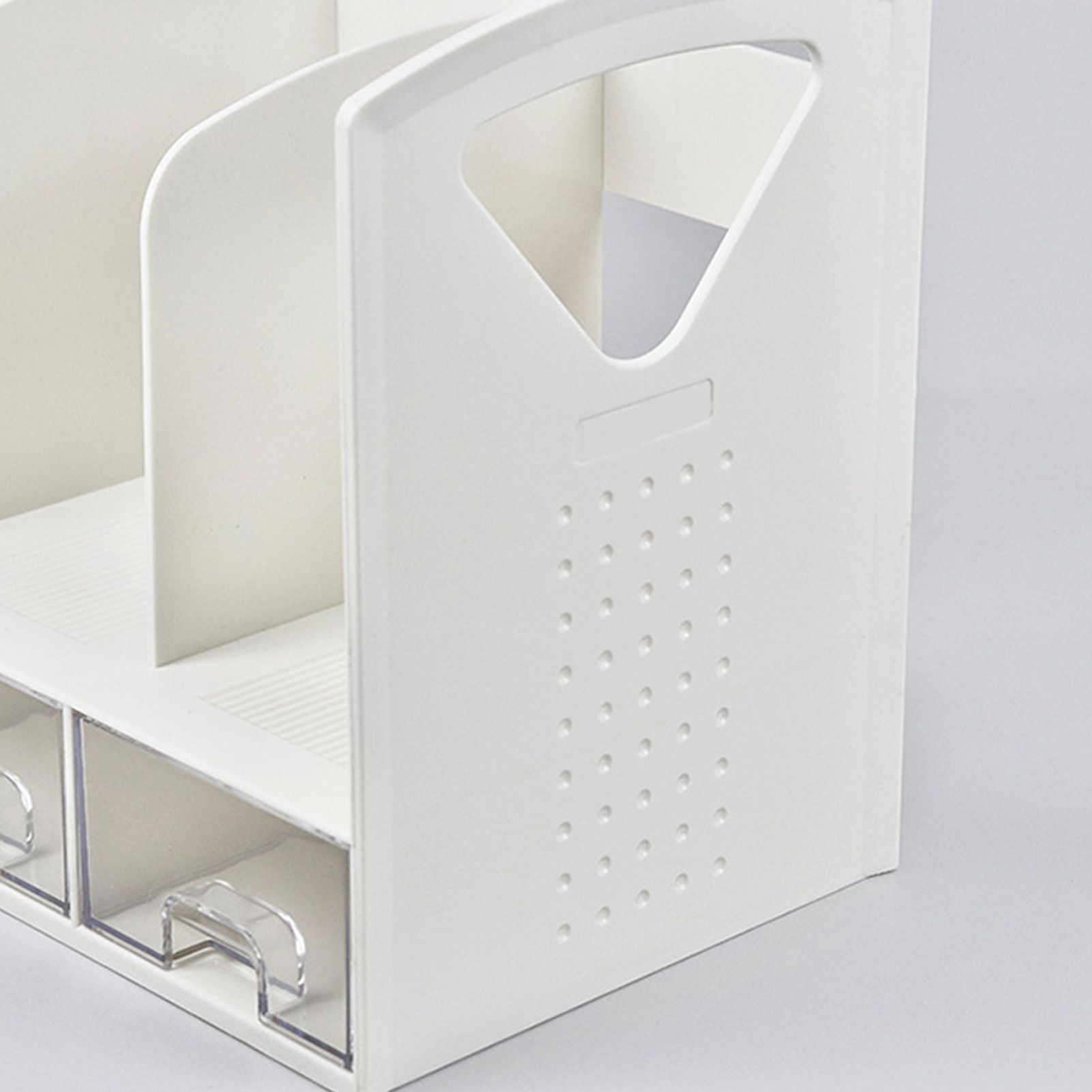 Magazine File Book Holder ABS Desktop Bookshelf Organizer with Drawer for view 5