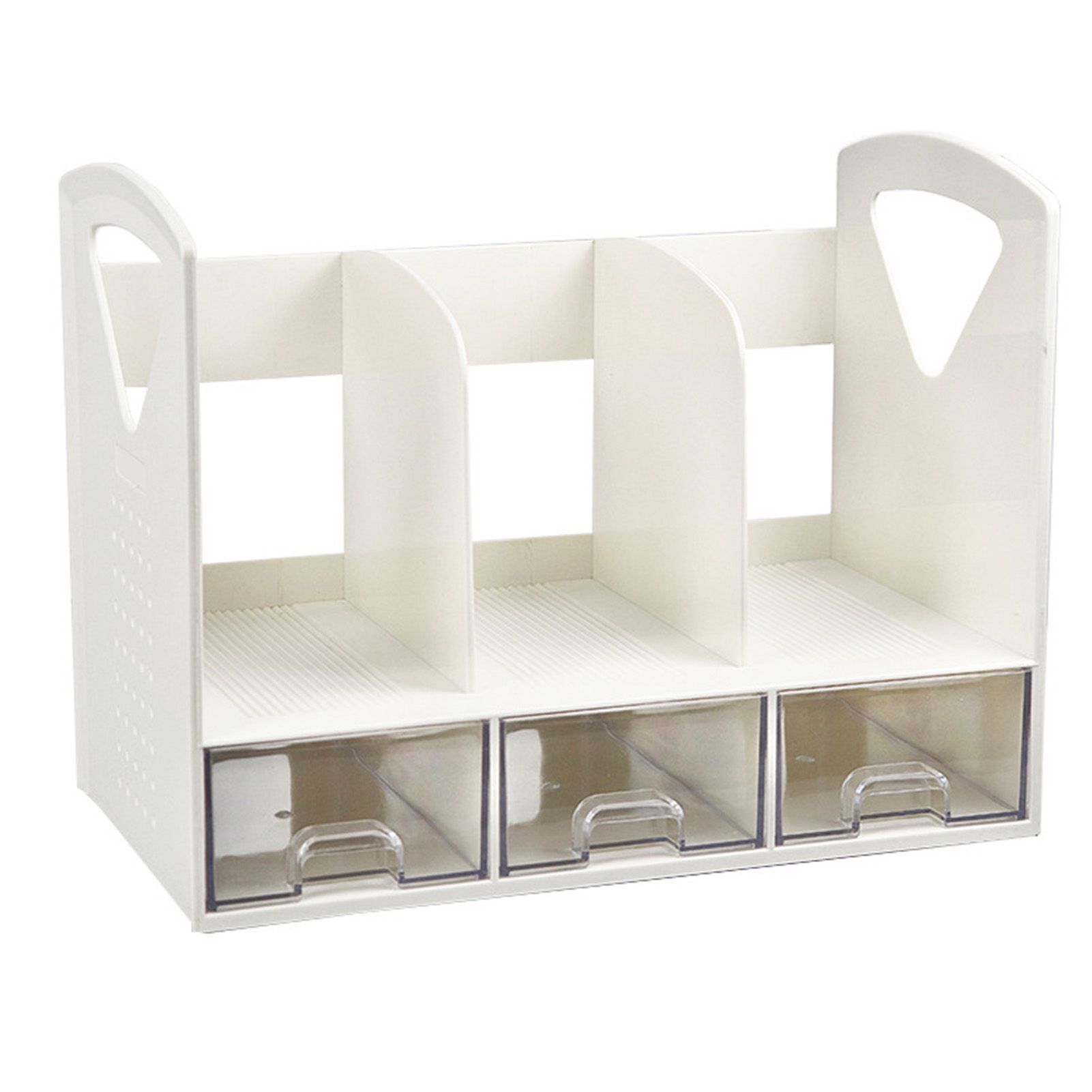 Magazine File Book Holder ABS Desktop Bookshelf Organizer with Drawer for view 6
