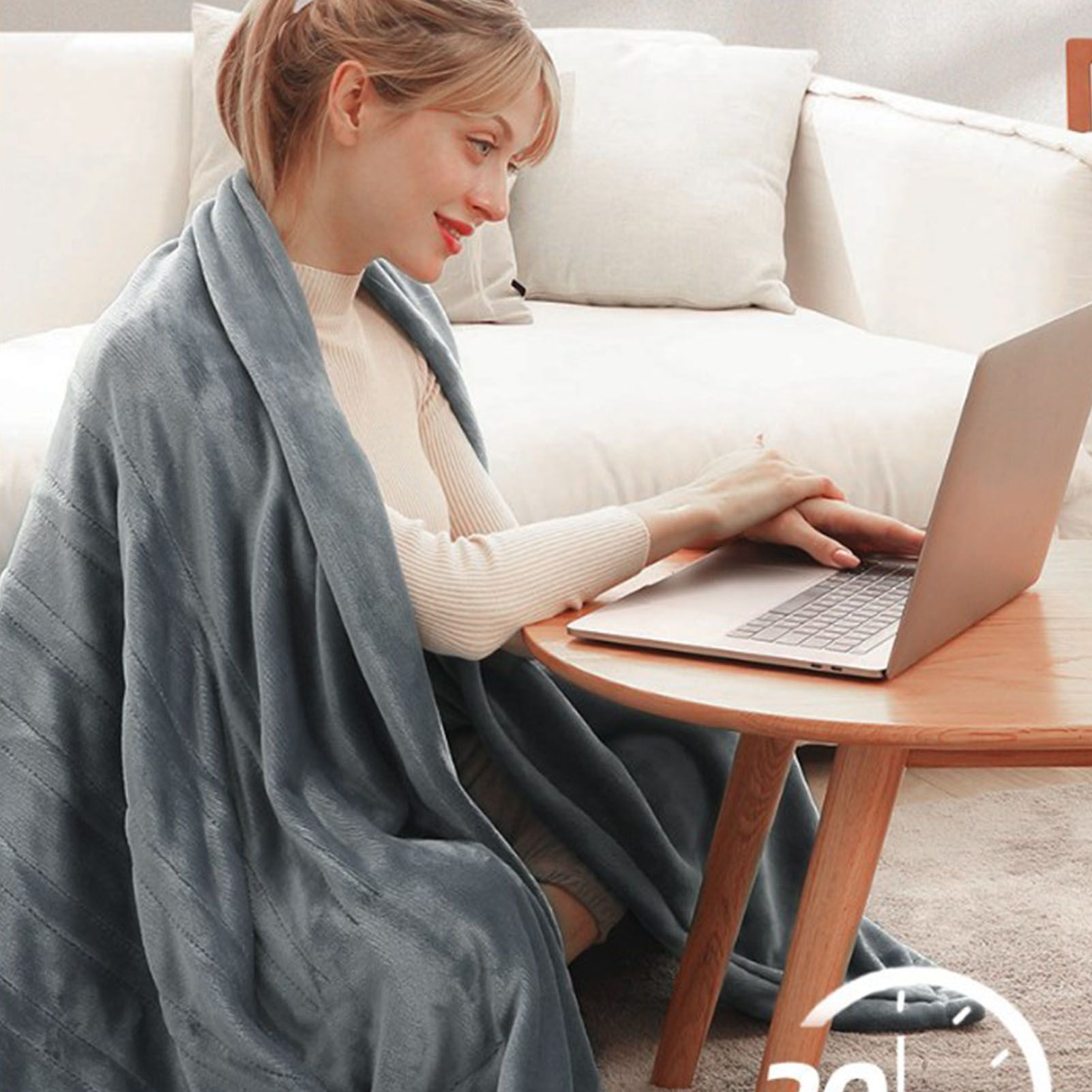 Heated Blanket Soft Flannel Electric Throw Heating Blanket with 3 Time view 8