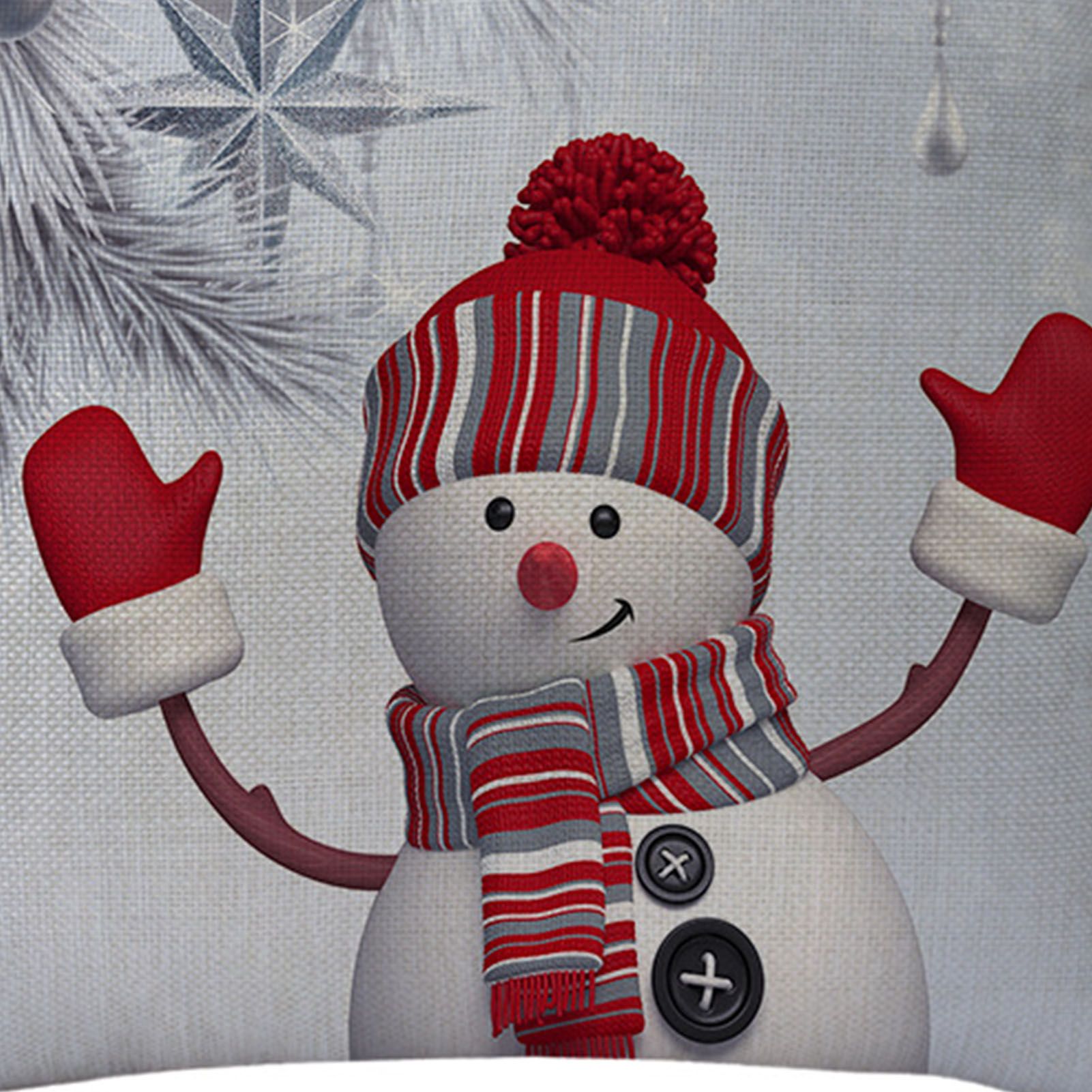 4pcs Christmas Pillowcases Cartoon Cute Decorative Exquisite Snowman Pattern view 2