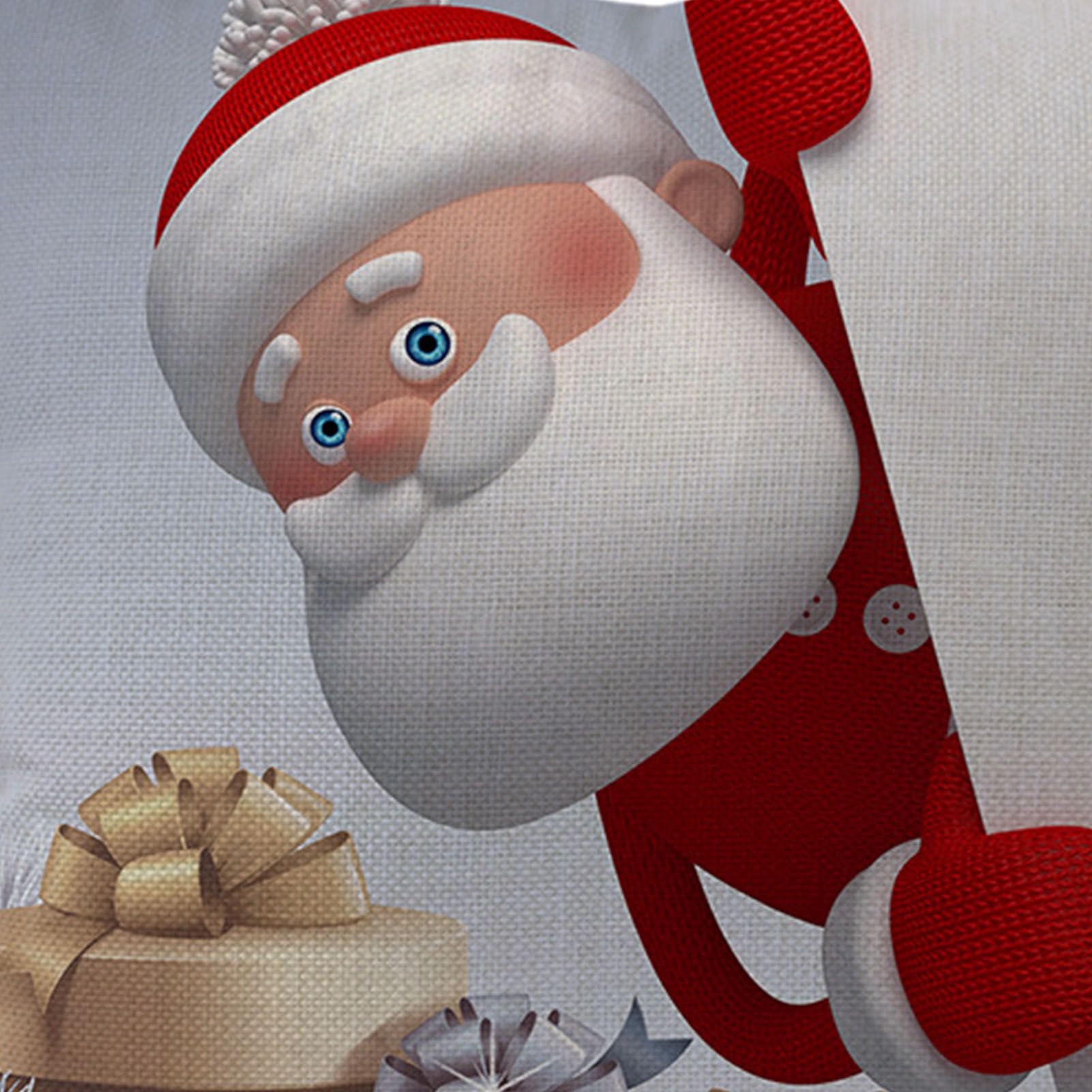 4pcs Christmas Pillowcases Cartoon Cute Decorative Exquisite Snowman Pattern view 5