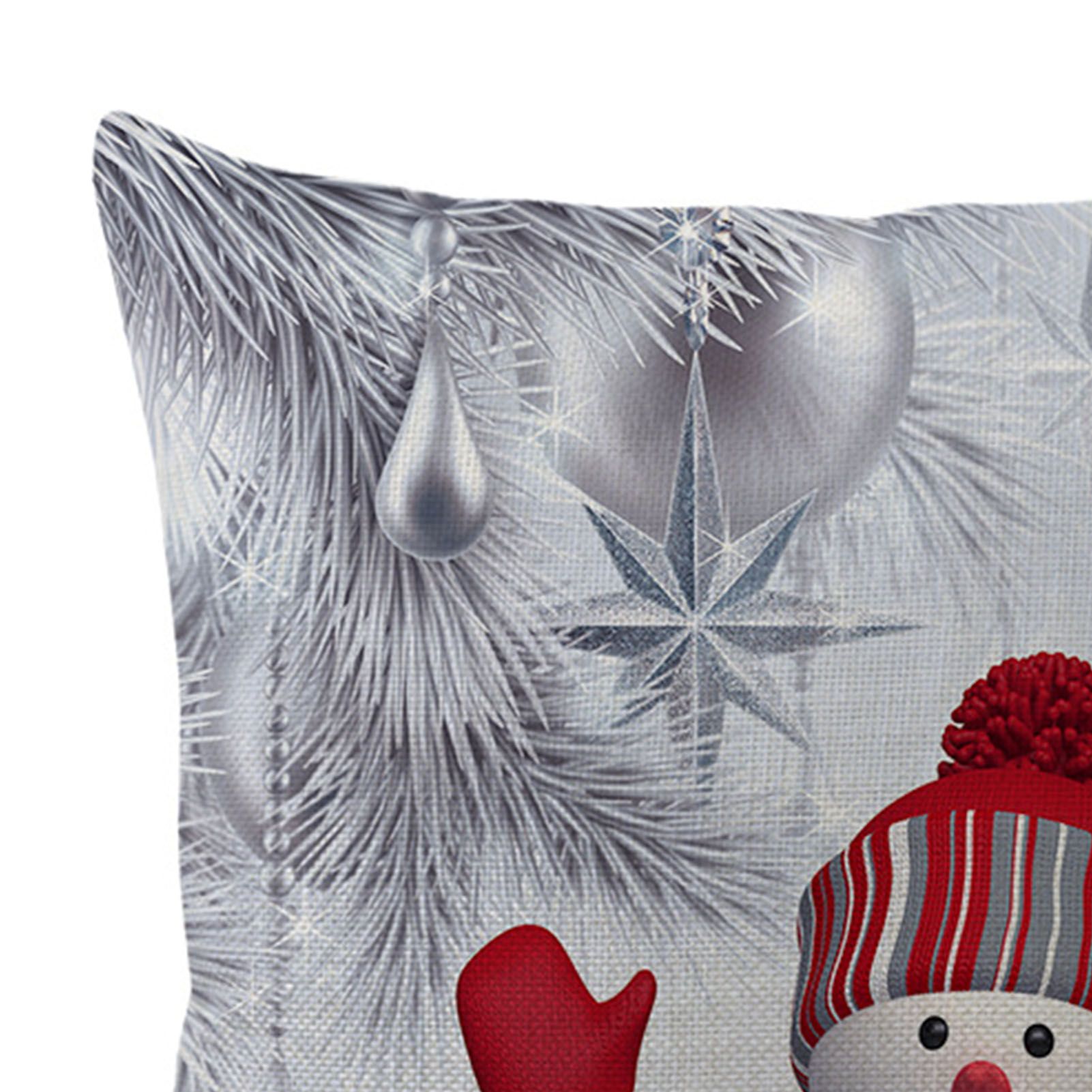 4pcs Christmas Pillowcases Cartoon Cute Decorative Exquisite Snowman Pattern view 7