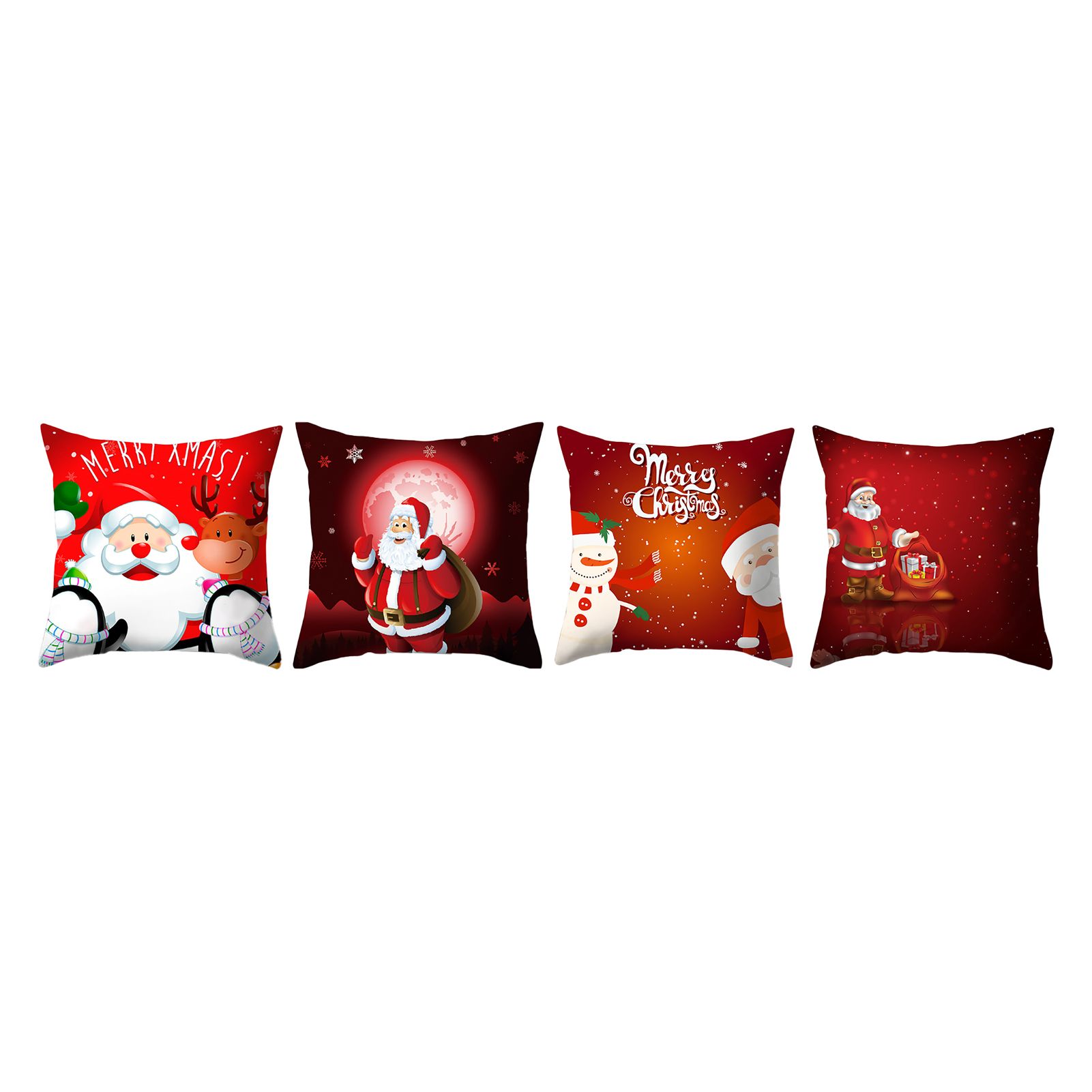 4pcs Christmas Pillow Covers Cushion Covers Decoration Holiday Decor Throw