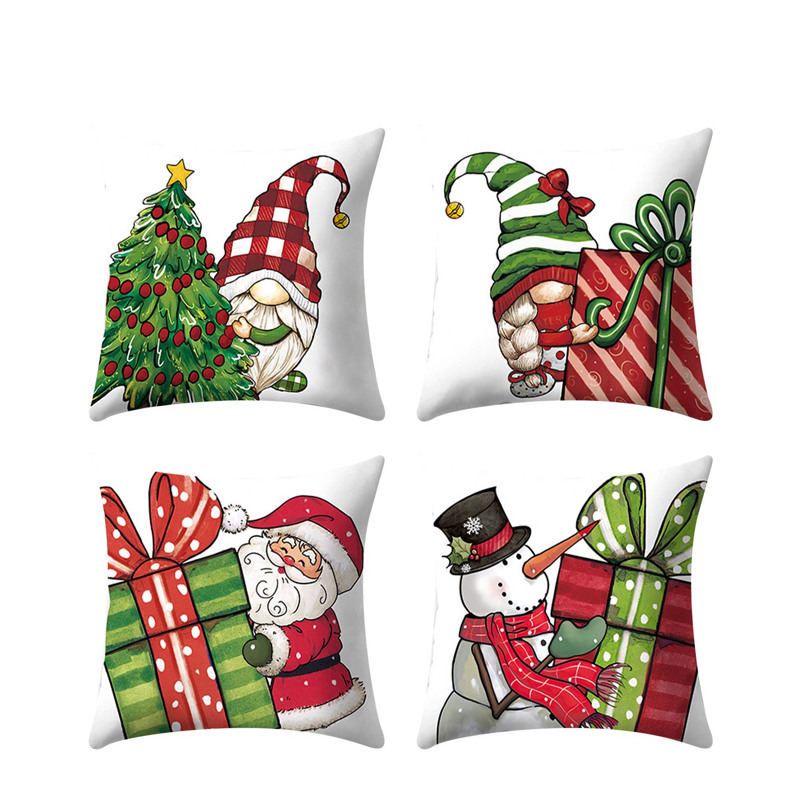 4PCS Christmas Pillow Cover Soft Concealed Zipper Fade Proof Xmas Cushion view 3